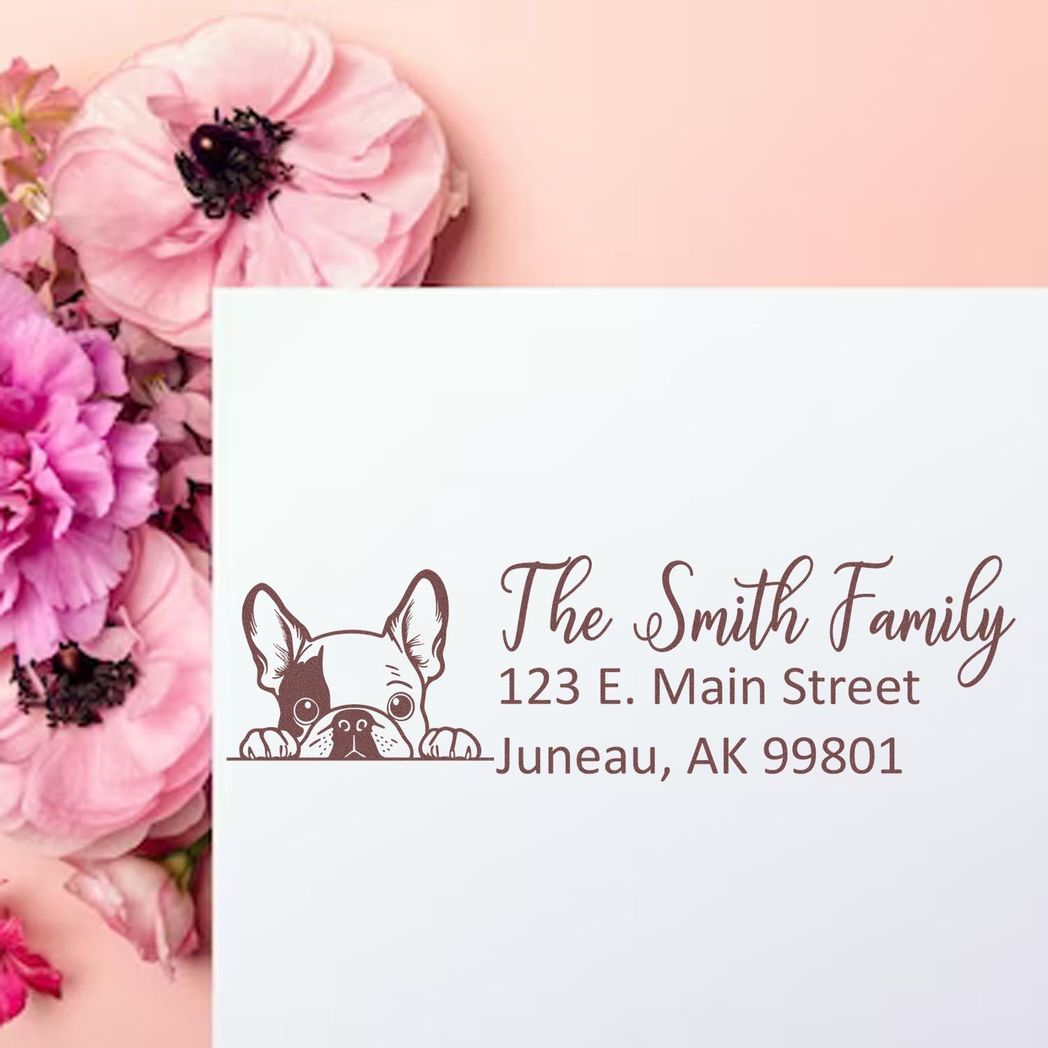 French Bulldog Customized Address Stamp