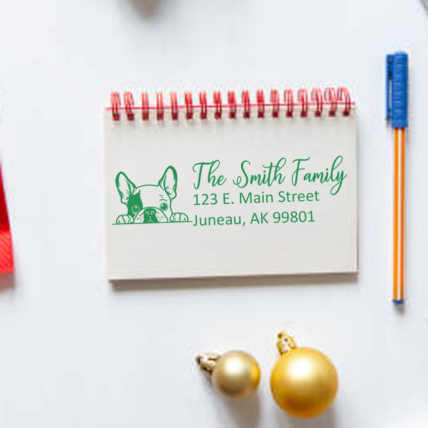 French Bulldog Customized Address Stamp