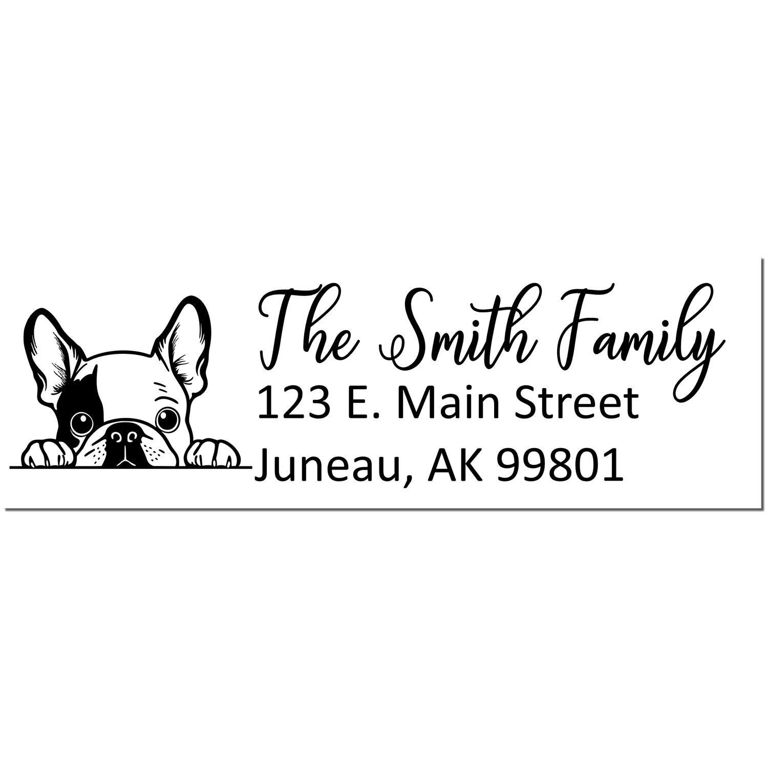 French Bulldog Pre-Inked Home Address Stamp