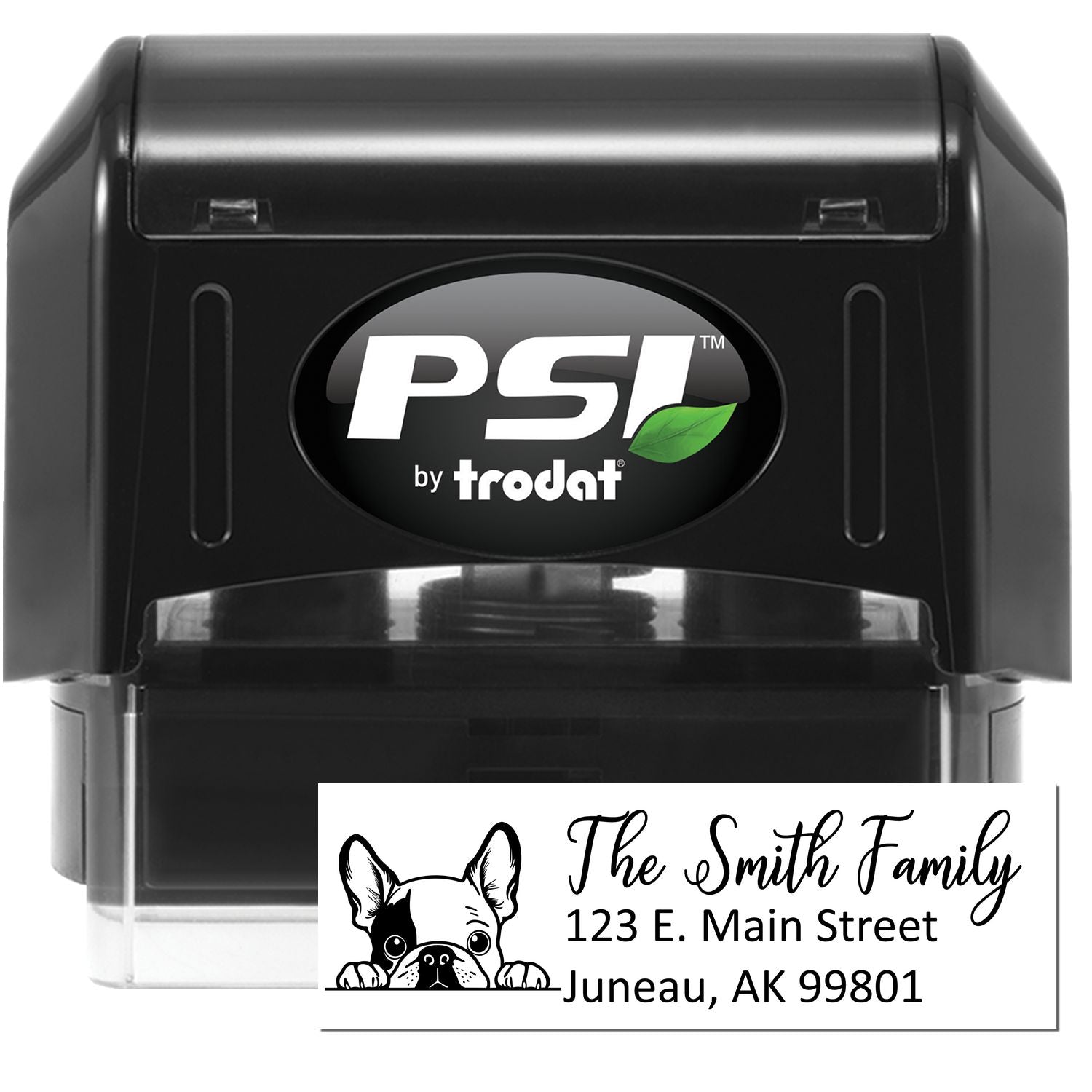 French Bulldog Pre-Inked Home Address Stamp