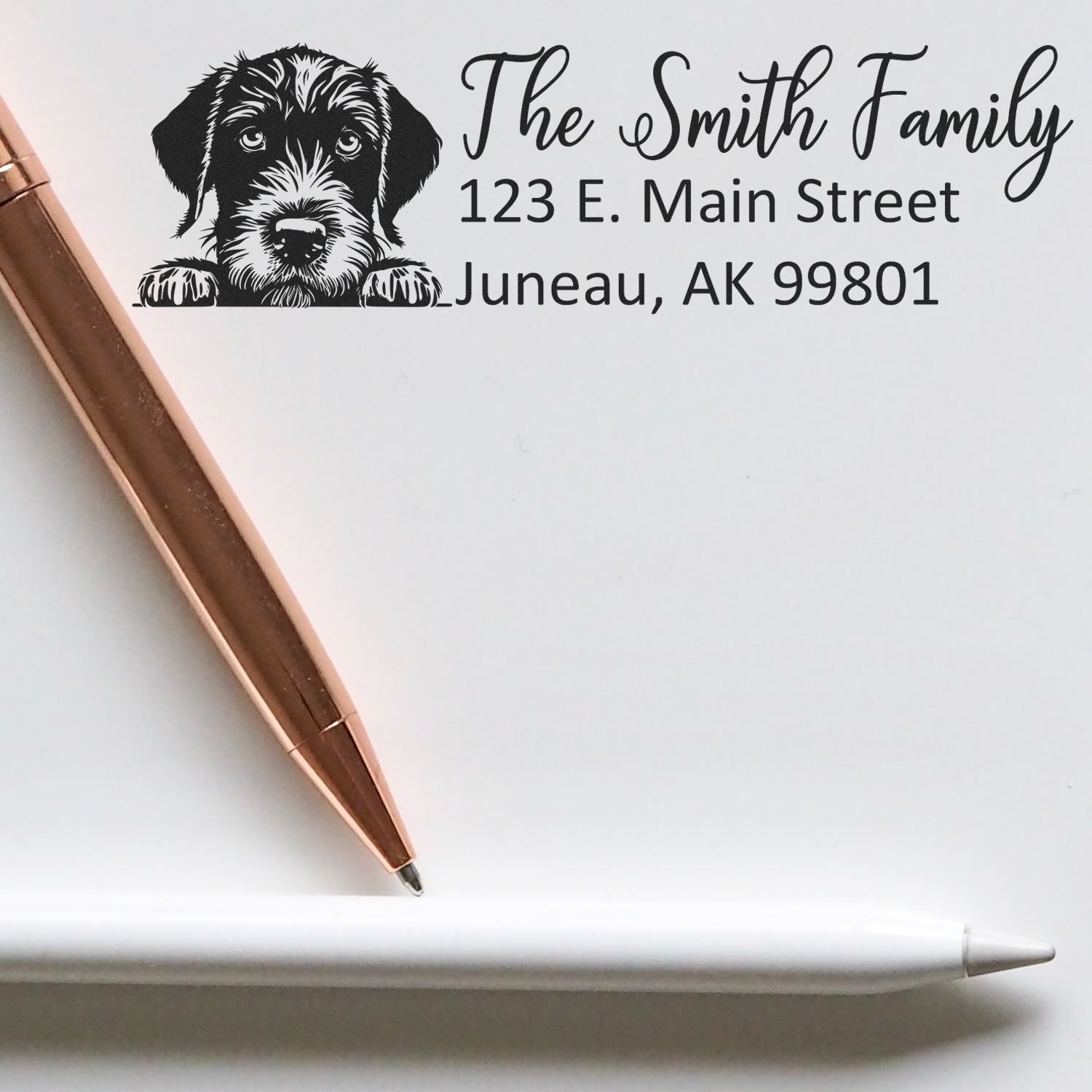 German Wirehaired Pointer Pre-Inked Home Address Stamp