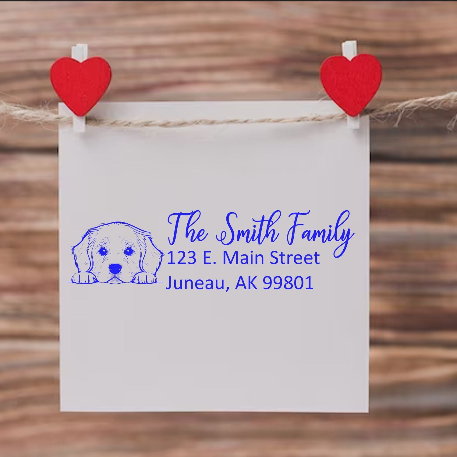 Golden Retriever Customized Address Stamp