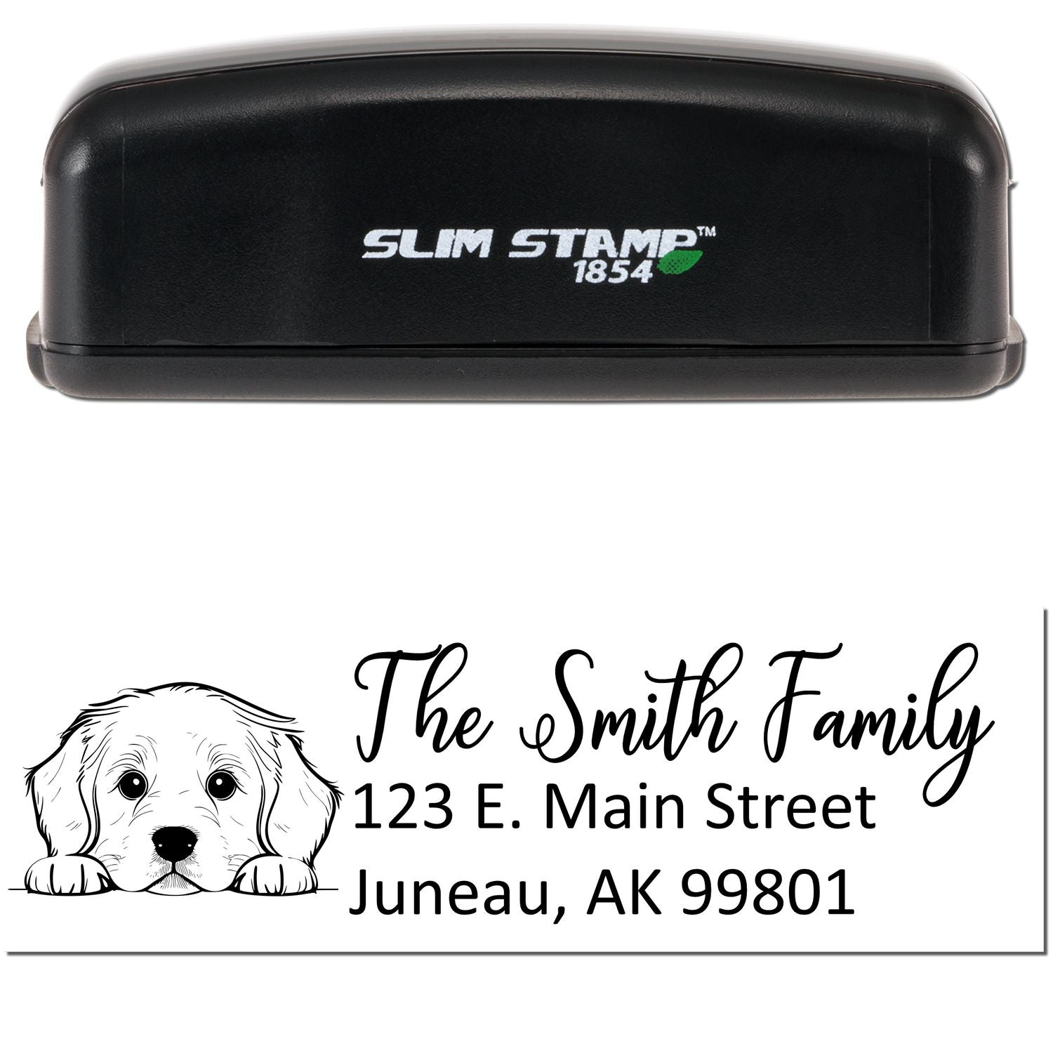 Slim Golden Retriever Dog Mail Address Stamp