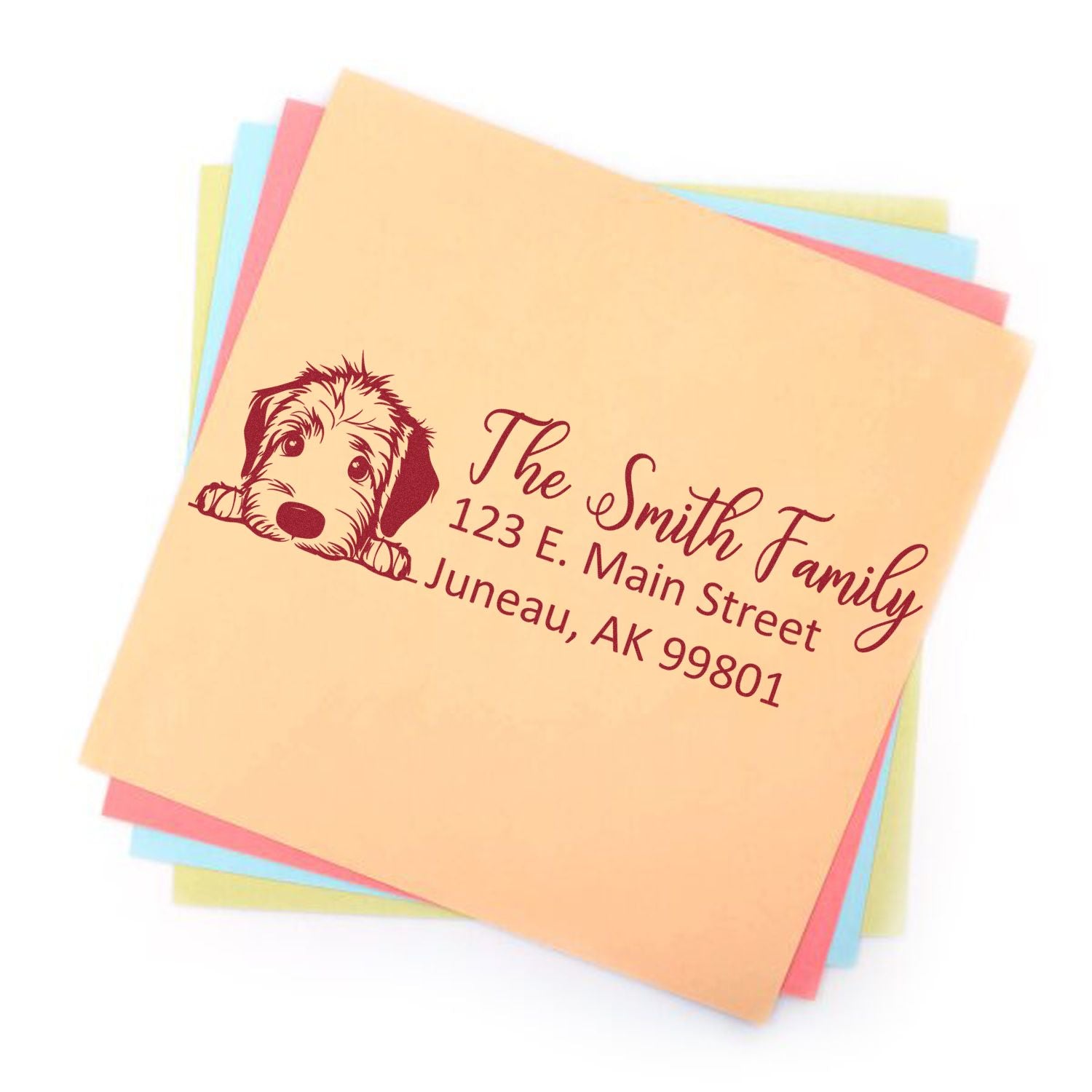 Slim Irish Wolfhound Dog Mail Address Stamp