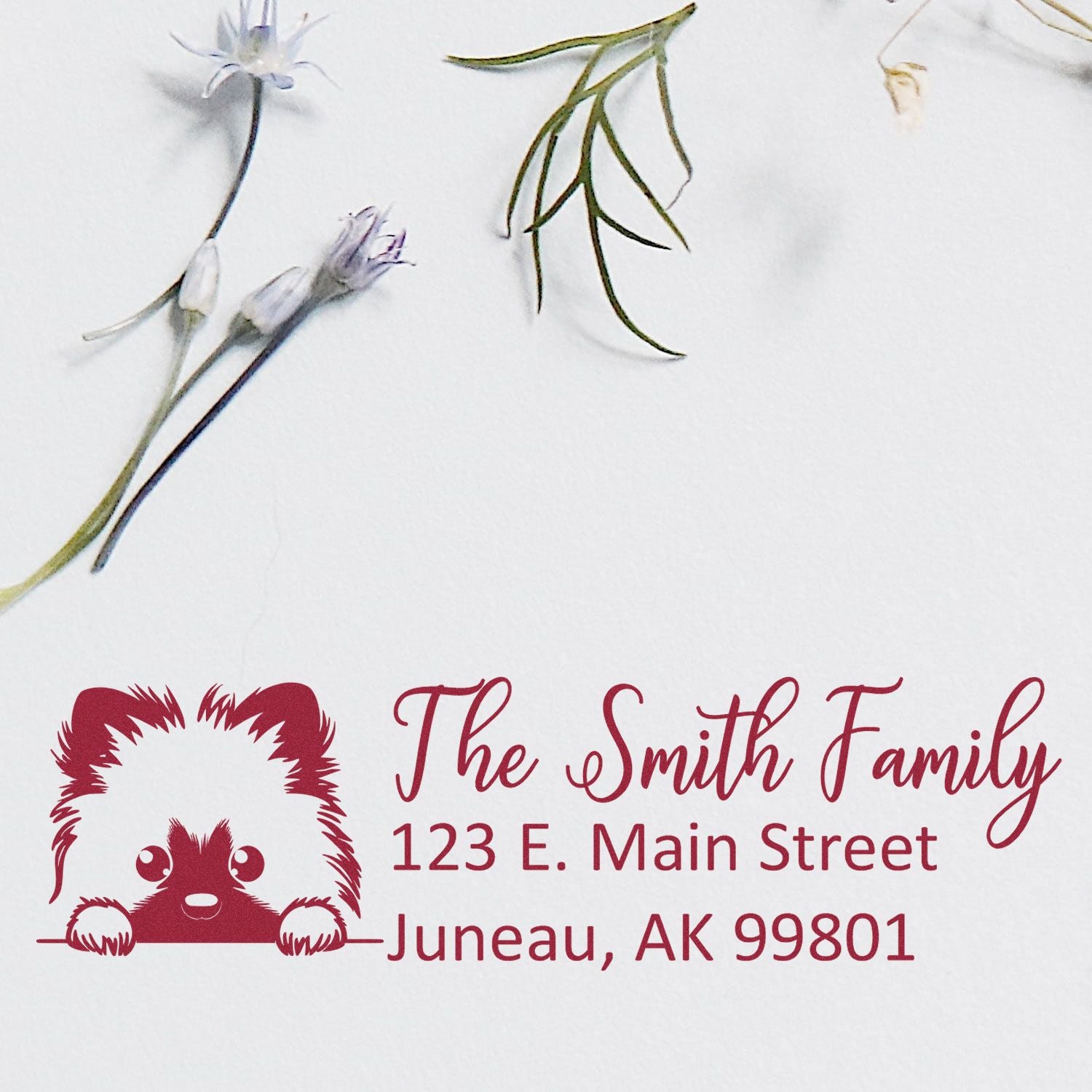 Keeshond Customized Address Stamp