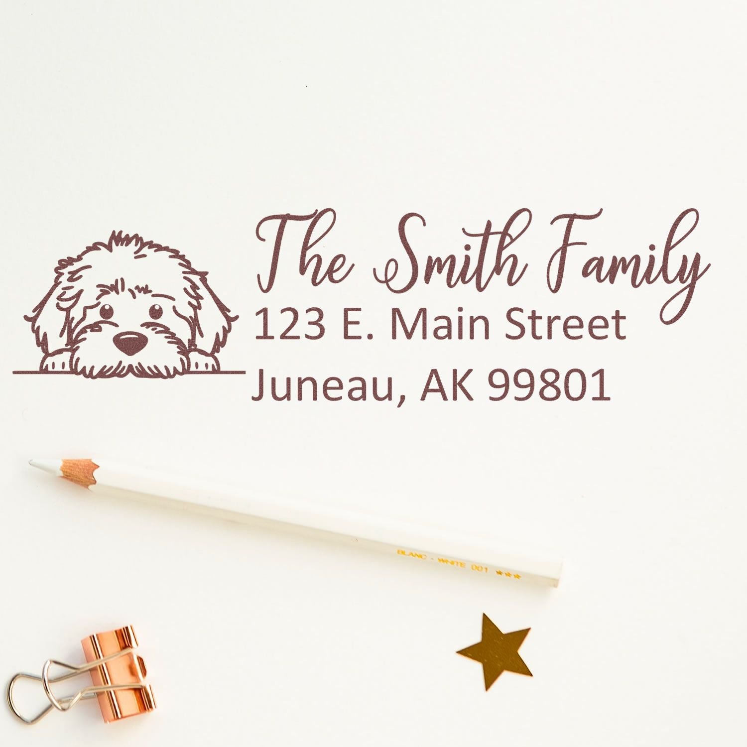 Labradoodle Customized Address Stamp