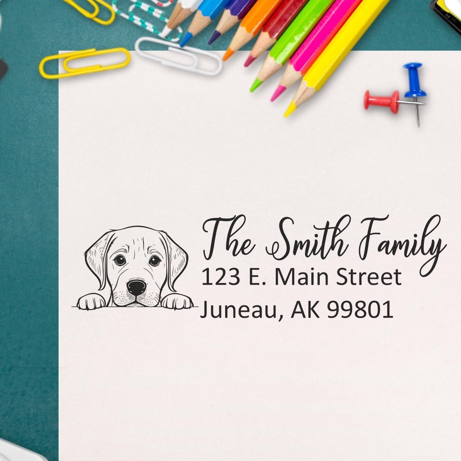 Labrador Retriever Pre-Inked Home Address Stamp