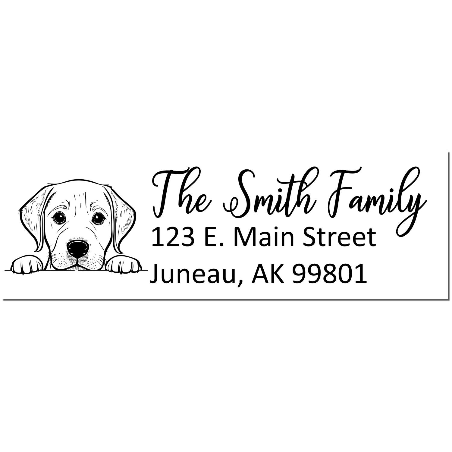 Slim Labrador Retriever Dog Mail Address Stamp