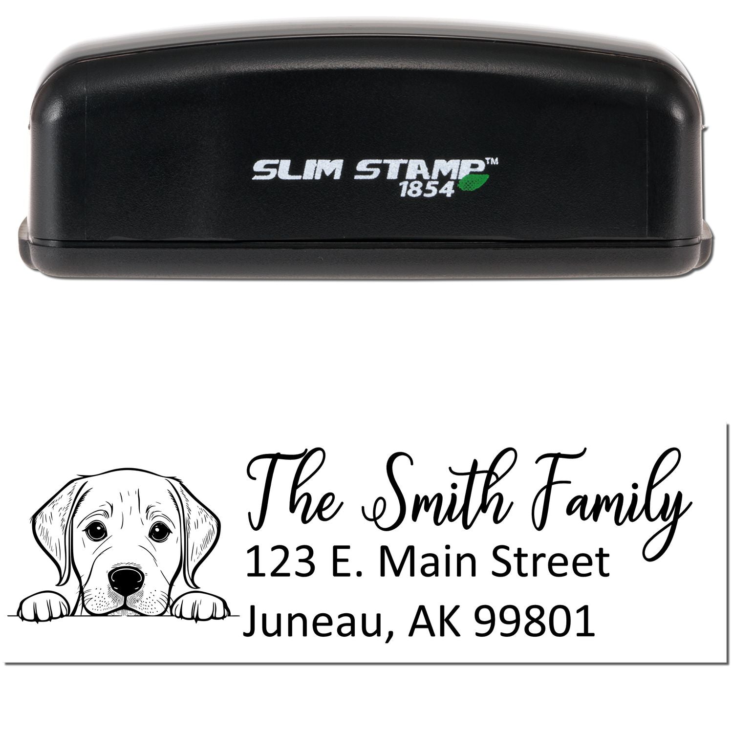 Slim Labrador Retriever Dog Mail Address Stamp