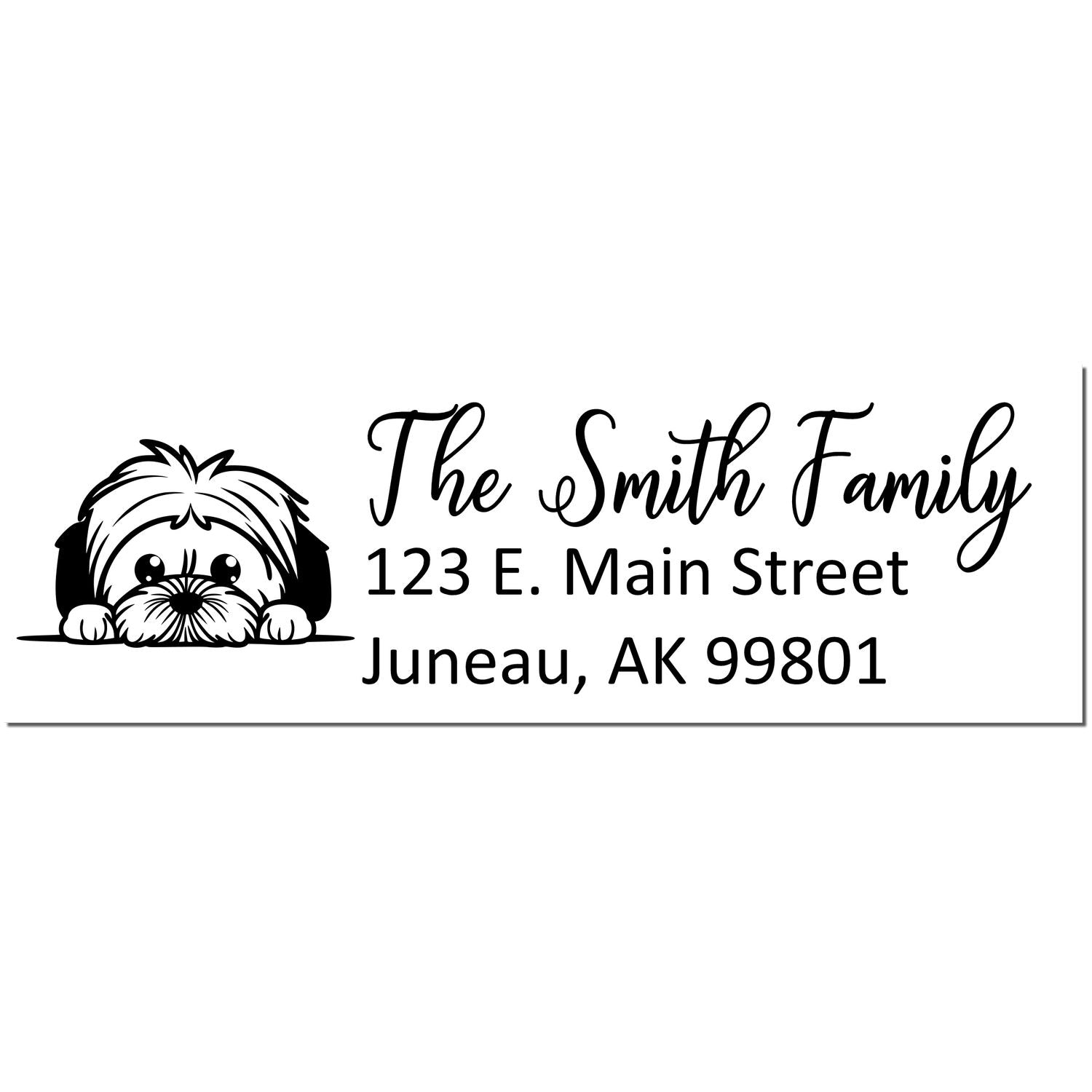 Slim Lhasa Apso Dog Mail Address Stamp