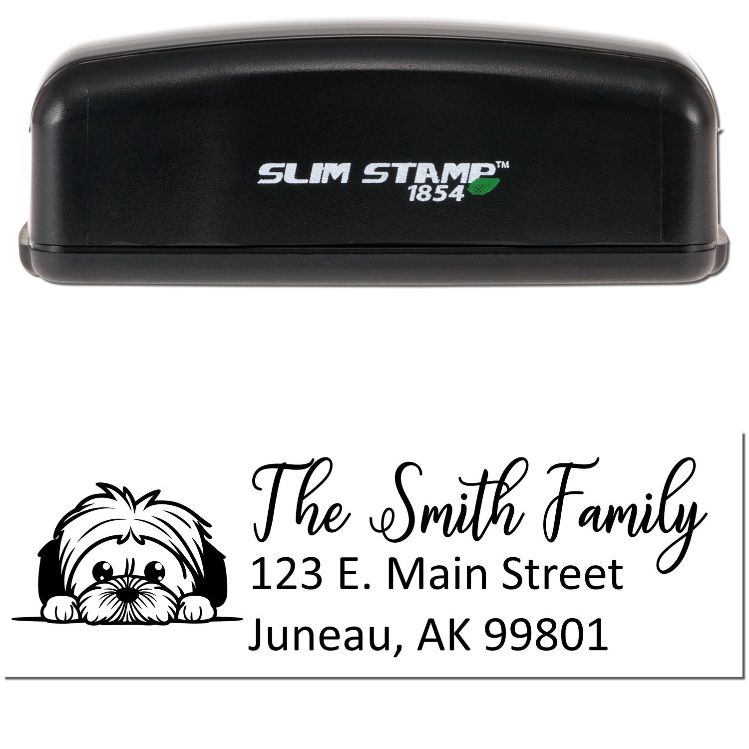 Slim Lhasa Apso Dog Mail Address Stamp