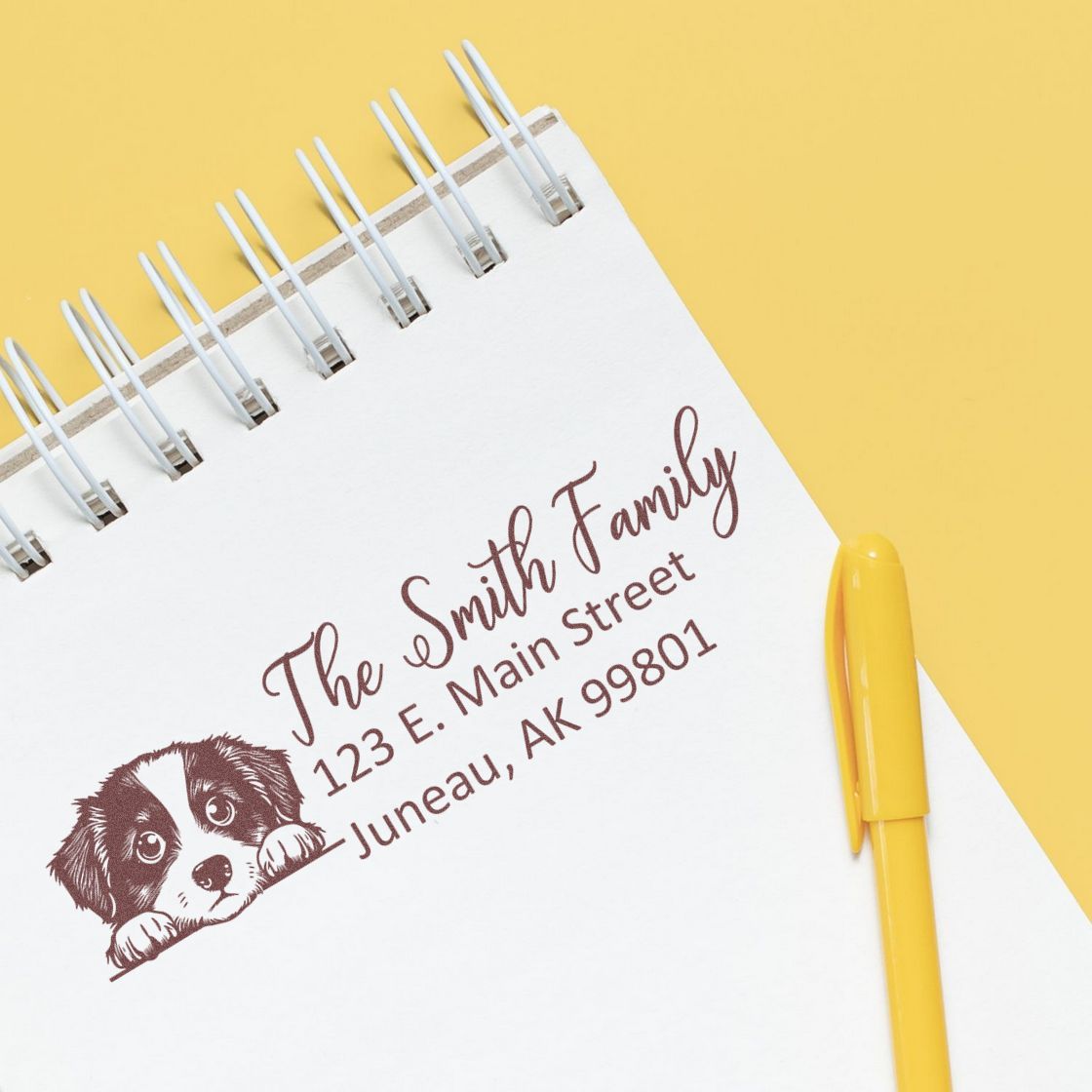 Customized Miniature American Shepherd Self-Inking Home Address Stamp