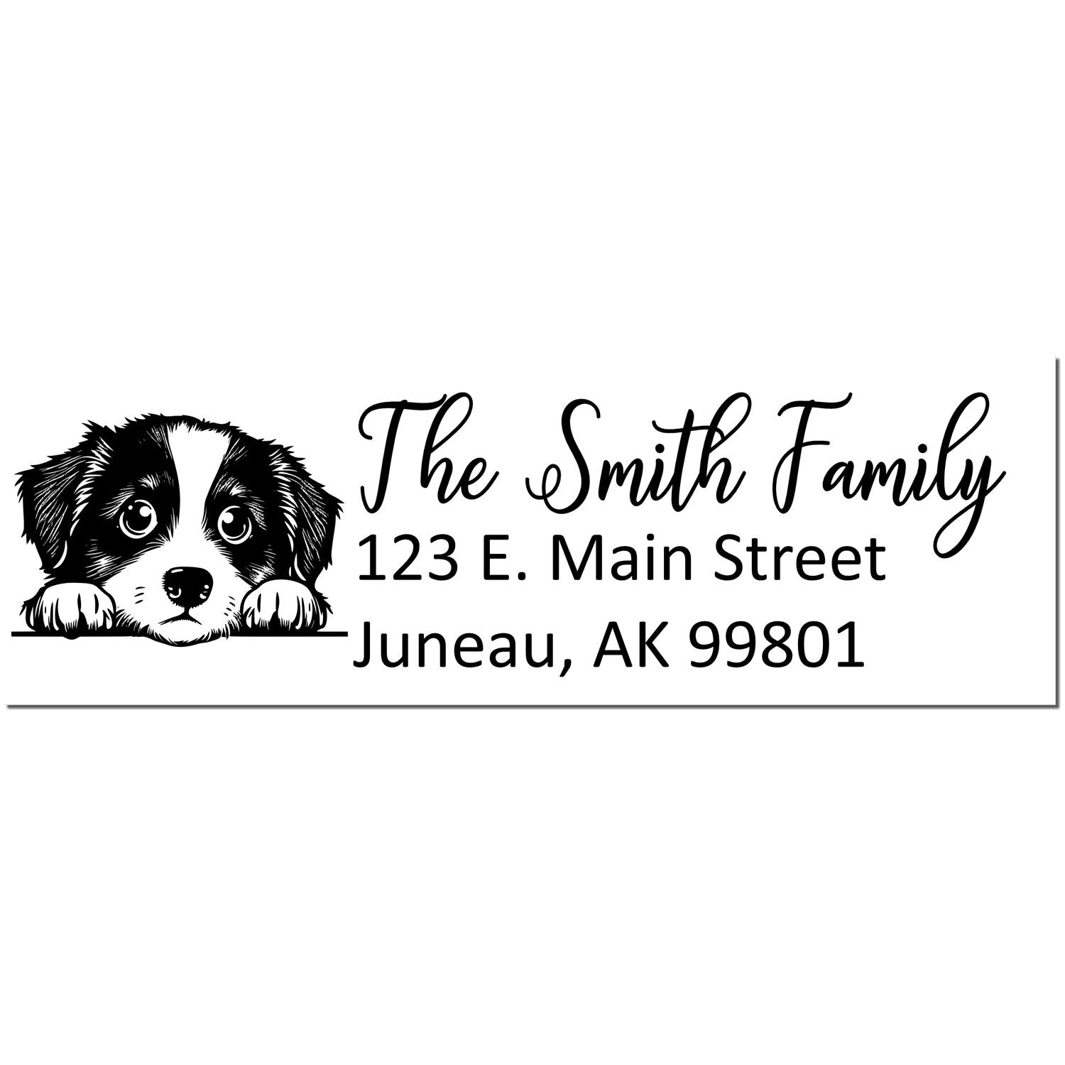 Customized Miniature American Shepherd Self-Inking Home Address Stamp