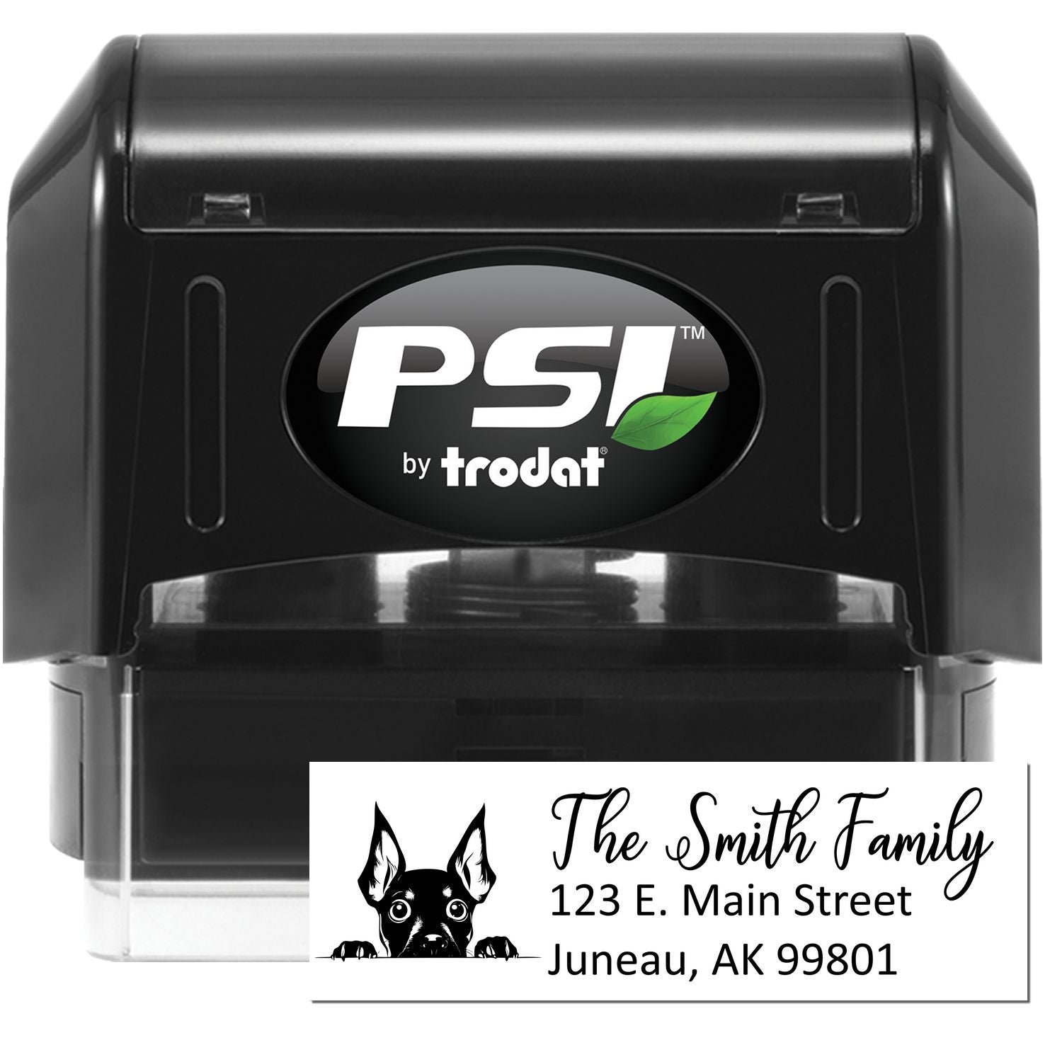 Miniature Pinscher Pre-Inked Home Address Stamp