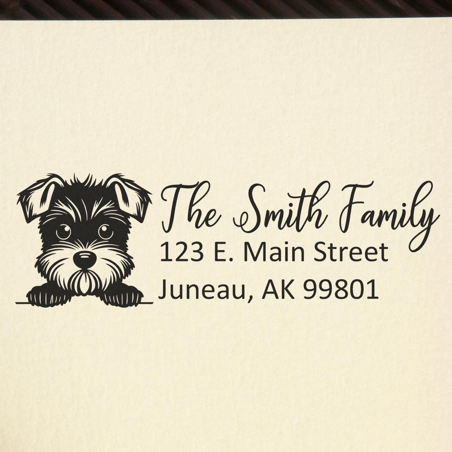 Miniature Schnauzer Customized Address Stamp