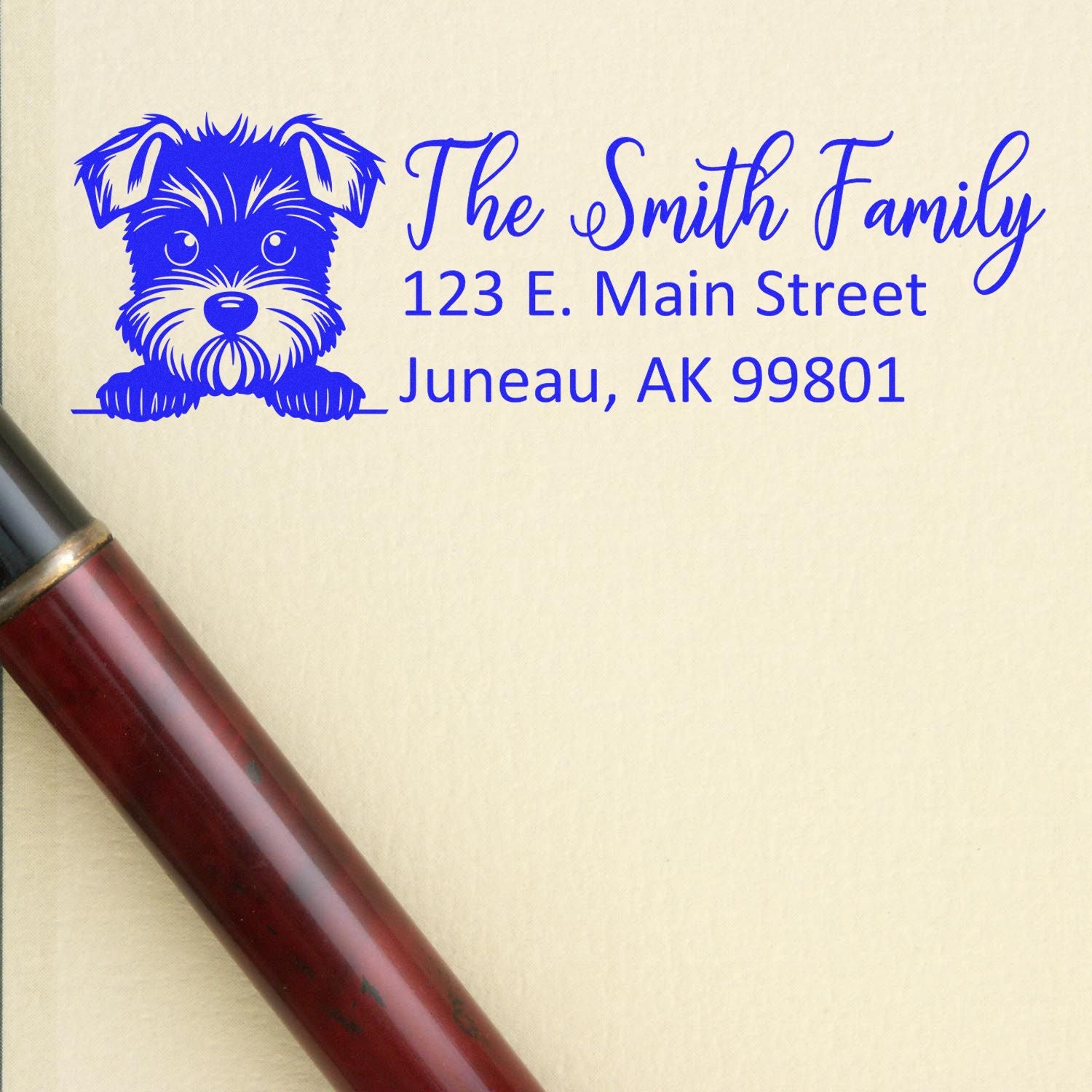 Miniature Schnauzer Customized Address Stamp