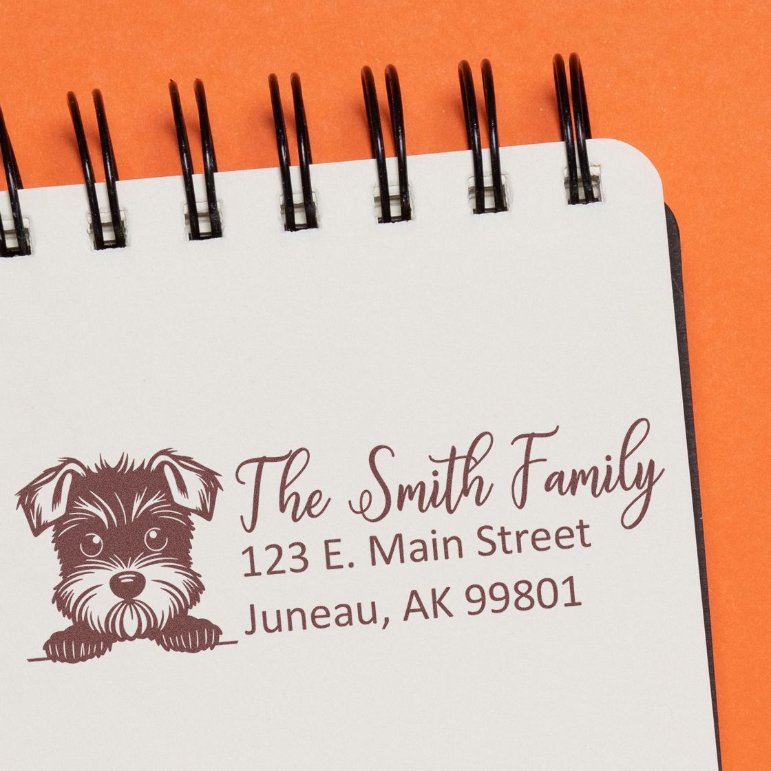 Miniature Schnauzer Customized Address Stamp