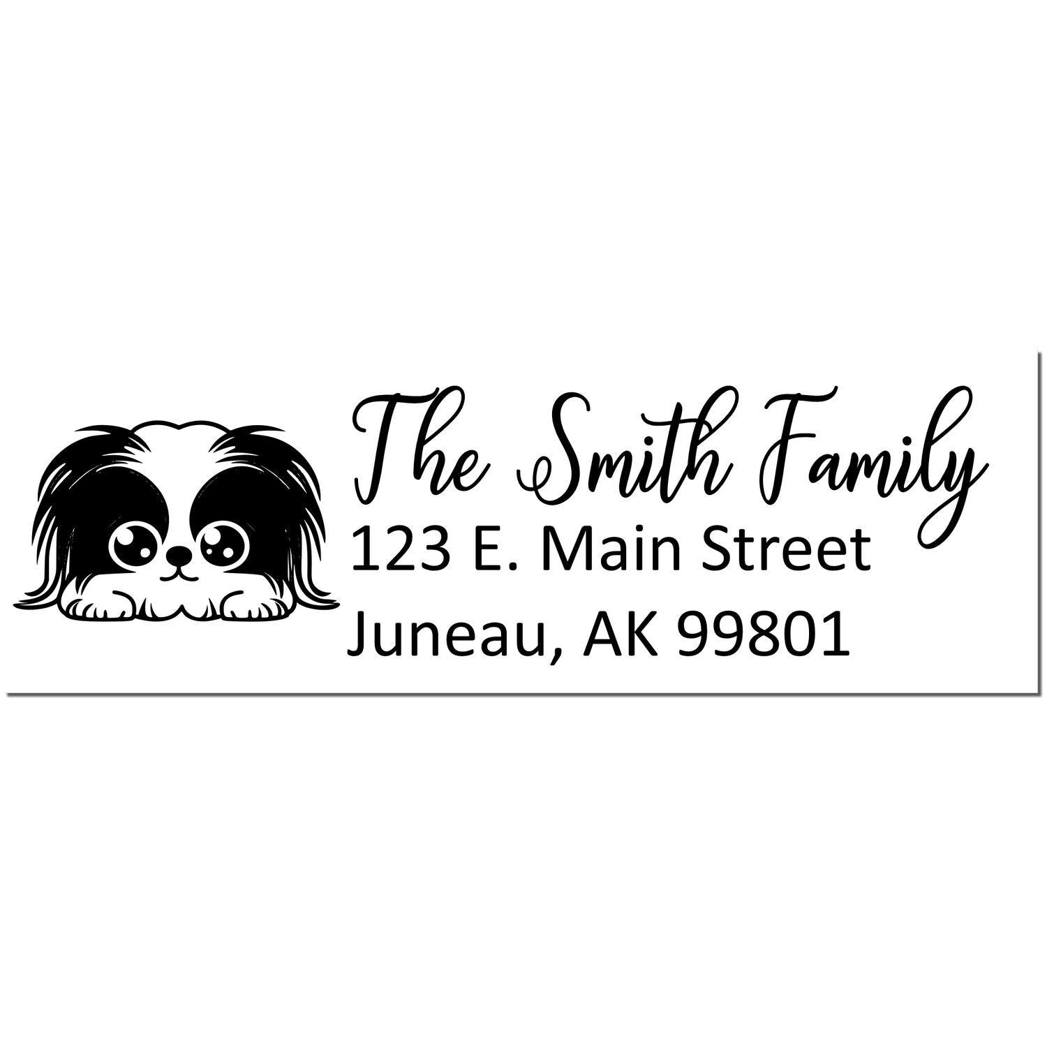 Slim Pekingese Dog Mail Address Stamp