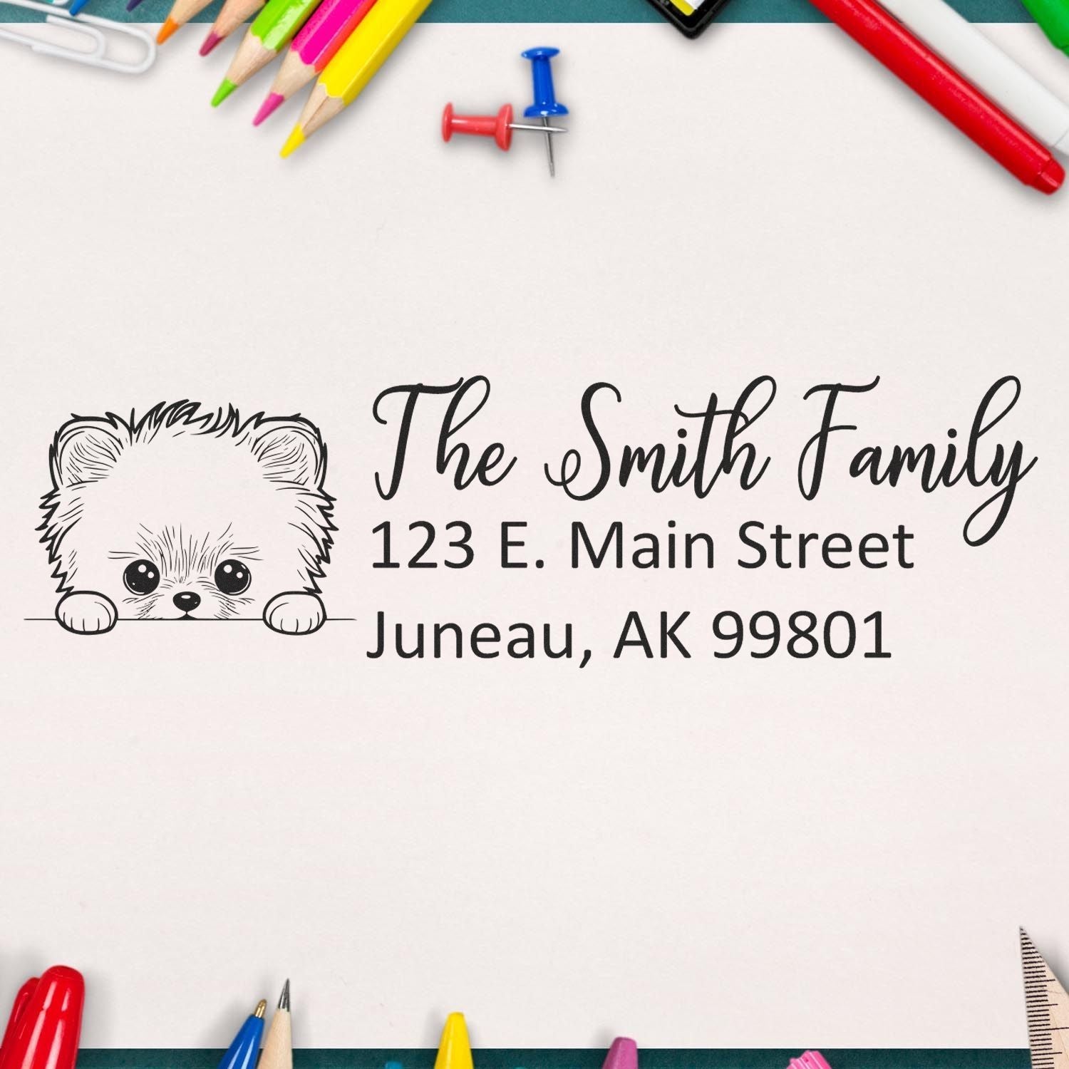 Pomeranian Customized Address Stamp