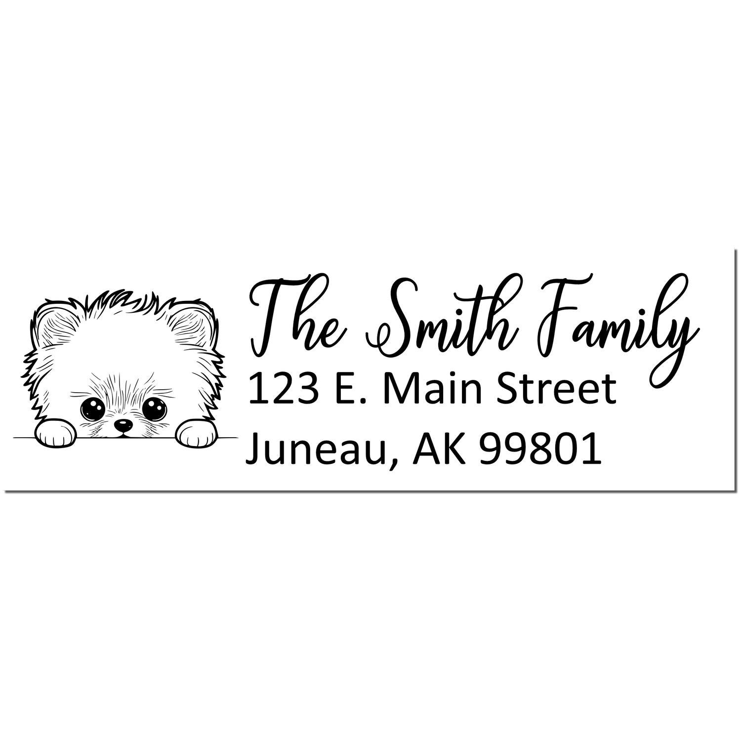 Slim Pomeranian Dog Mail Address Stamp