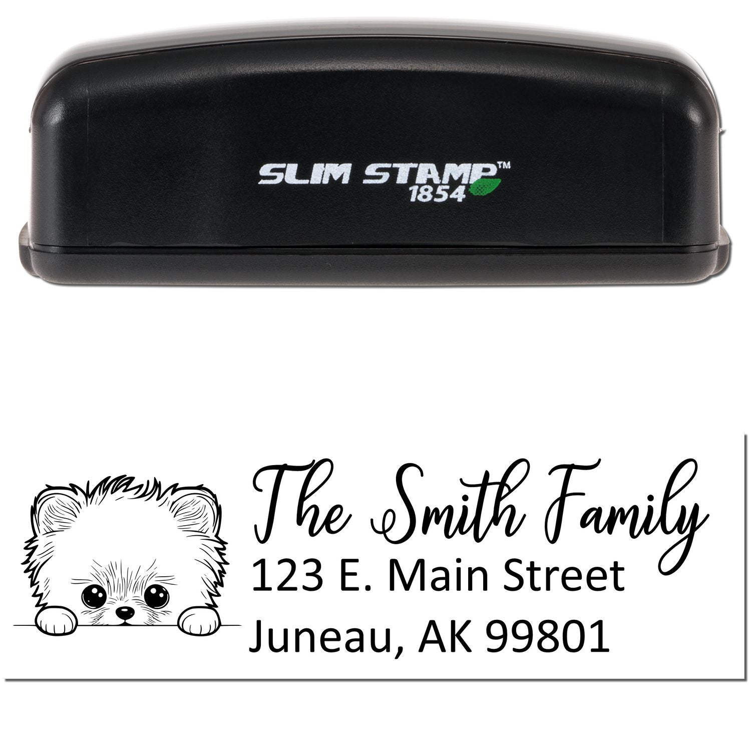 Slim Pomeranian Dog Mail Address Stamp