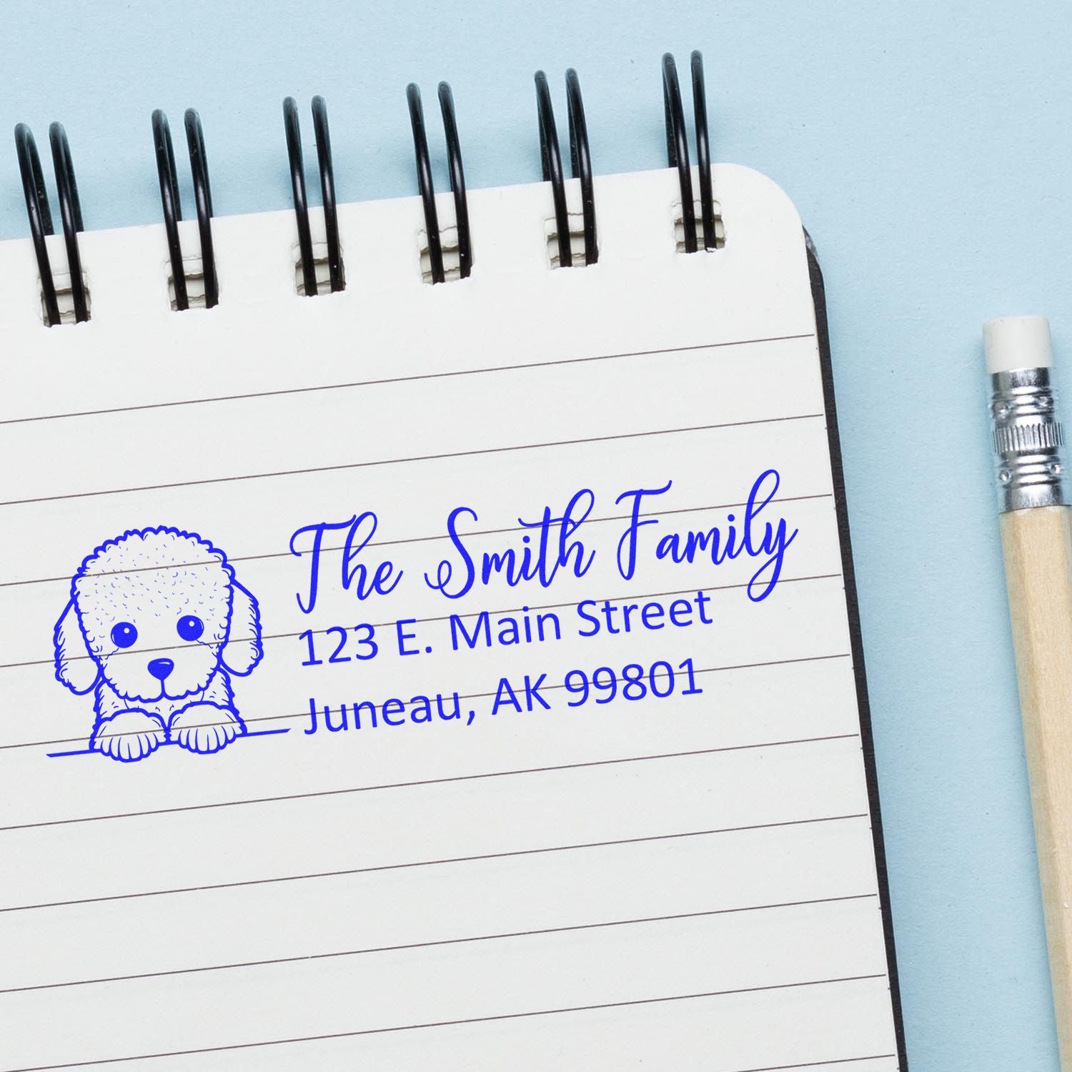 Poodle Pre-Inked Home Address Stamp