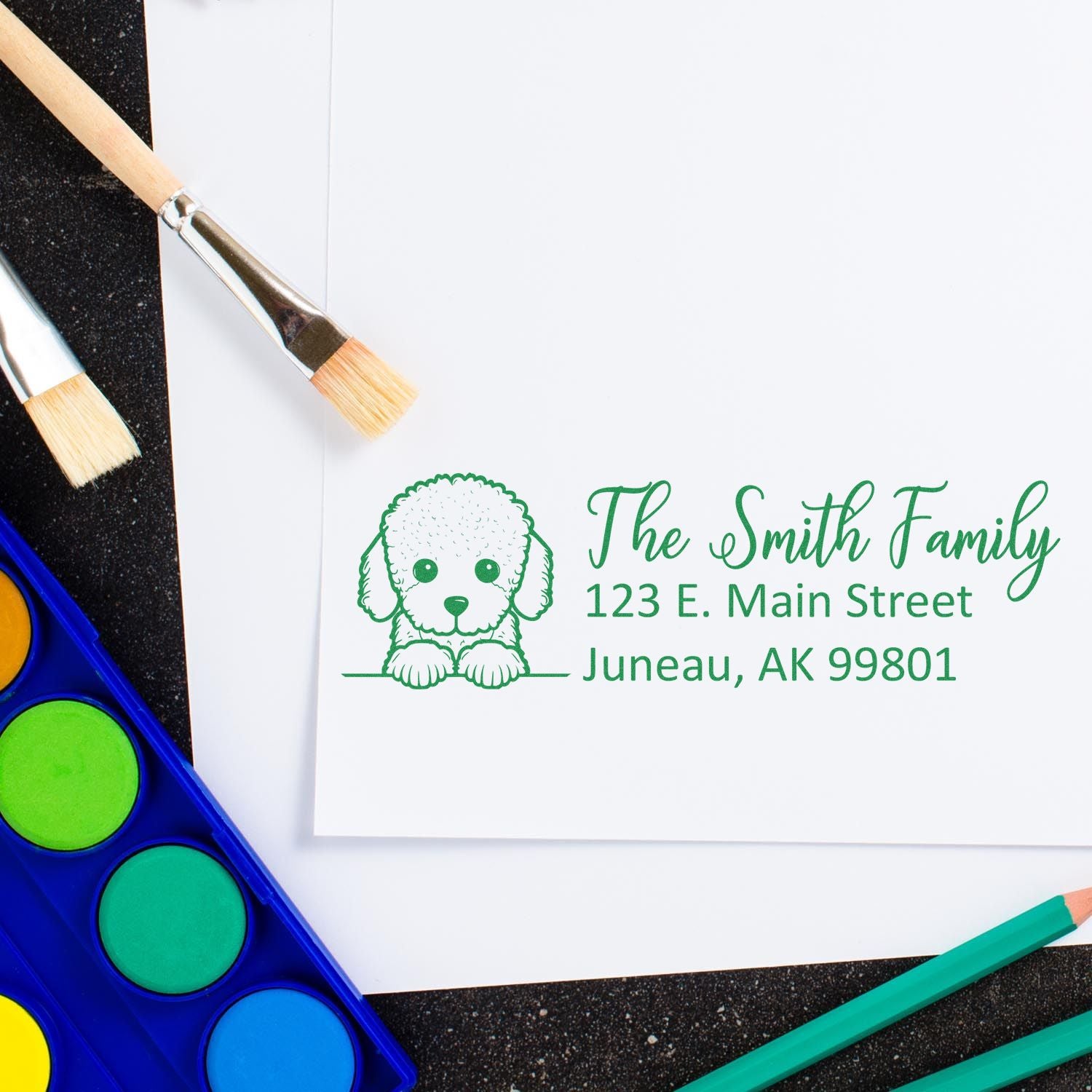 Poodle Customized Address Stamp