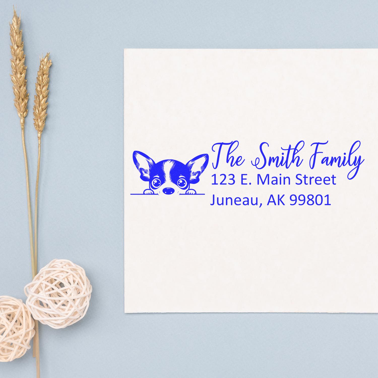 Slim Rat Terrier Dog Mail Address Stamp