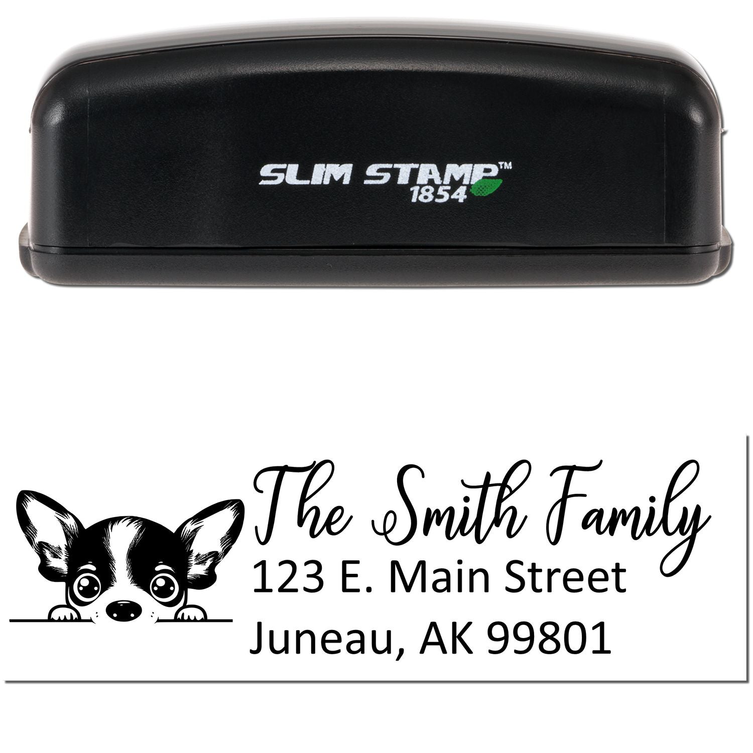 Slim Rat Terrier Dog Mail Address Stamp