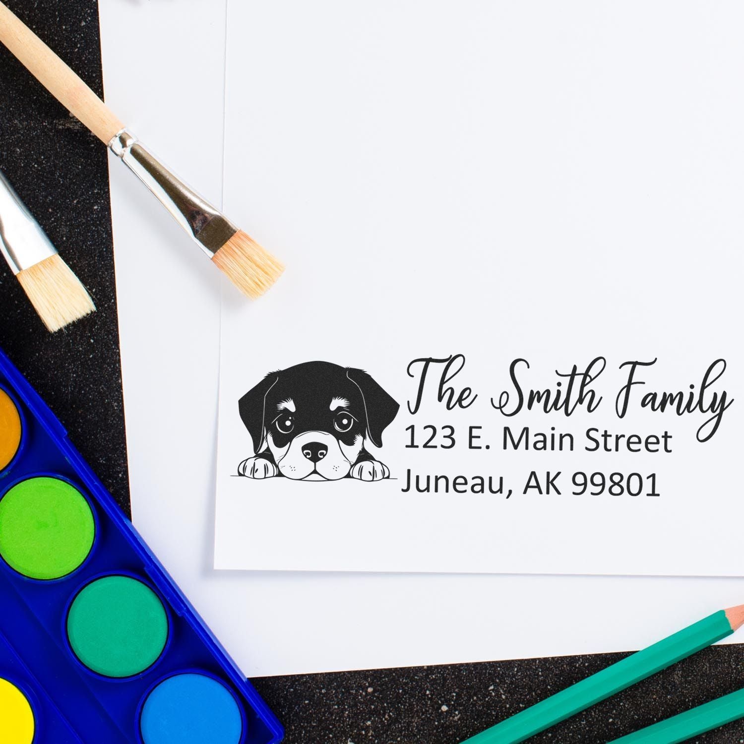 Rottweiler Customized Address Stamp