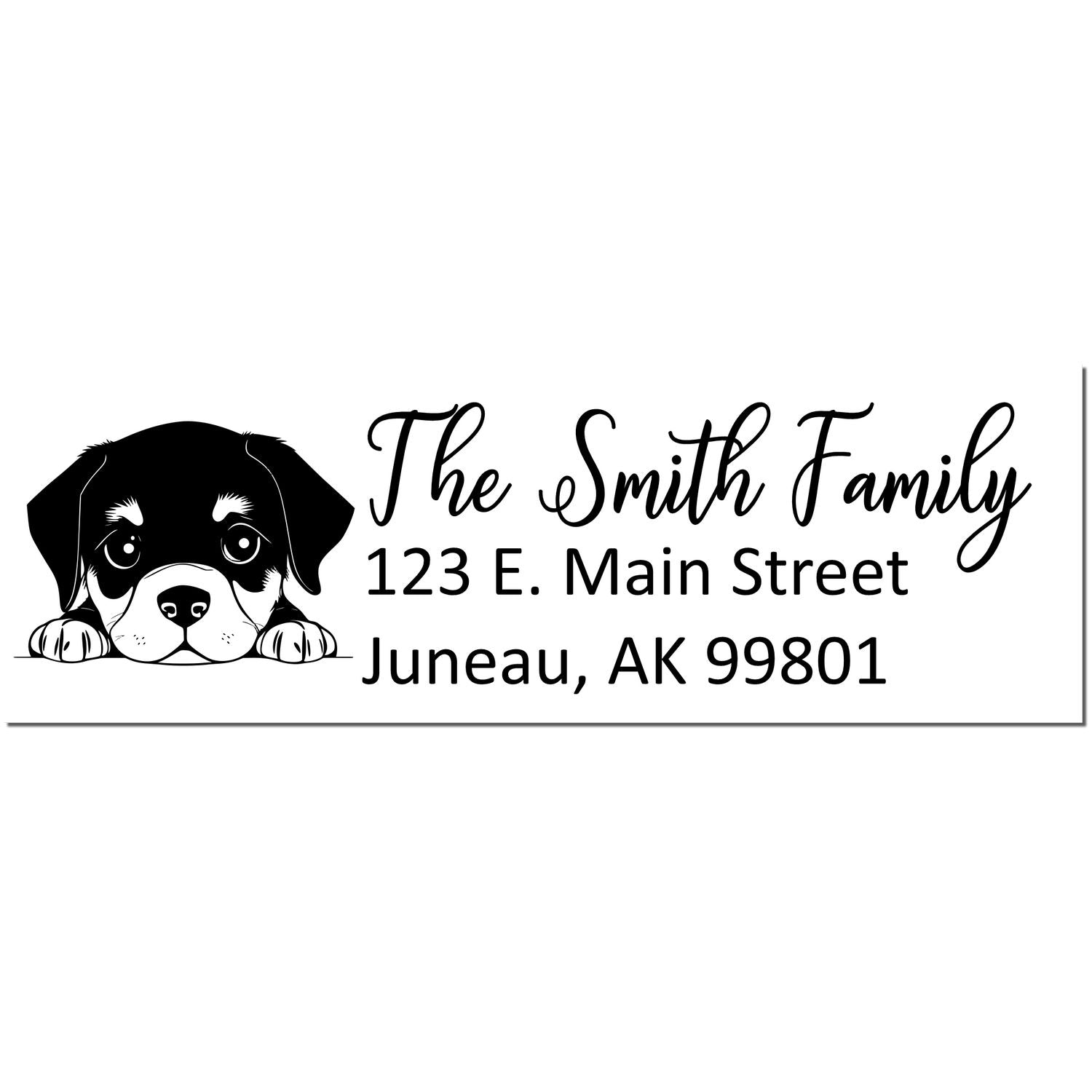 Slim Rottweiler Dog Mail Address Stamp