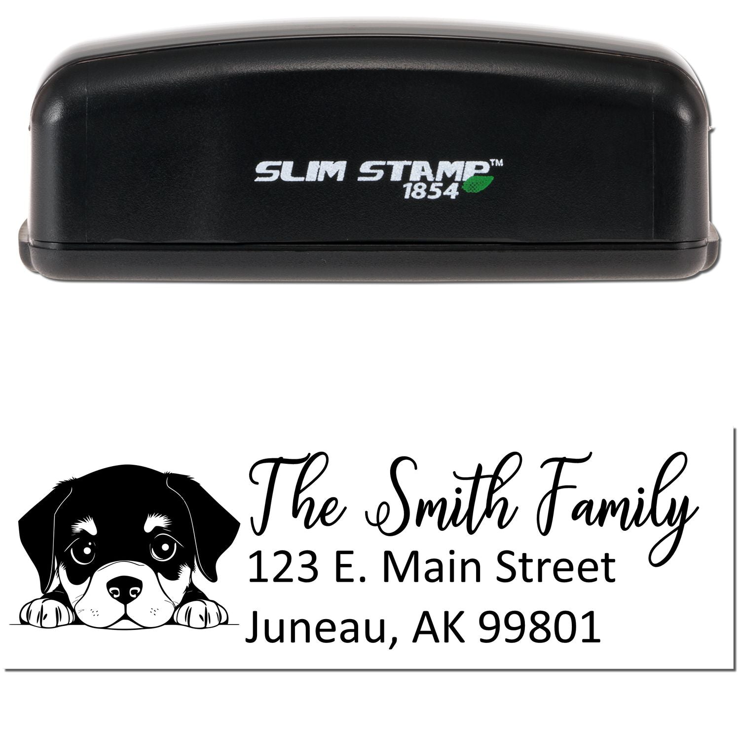 Slim Rottweiler Dog Mail Address Stamp