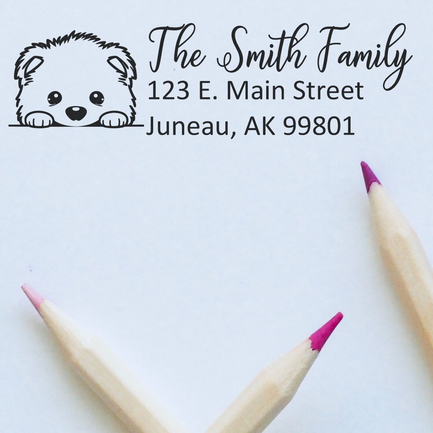 Samoyed Pre-Inked Home Address Stamp