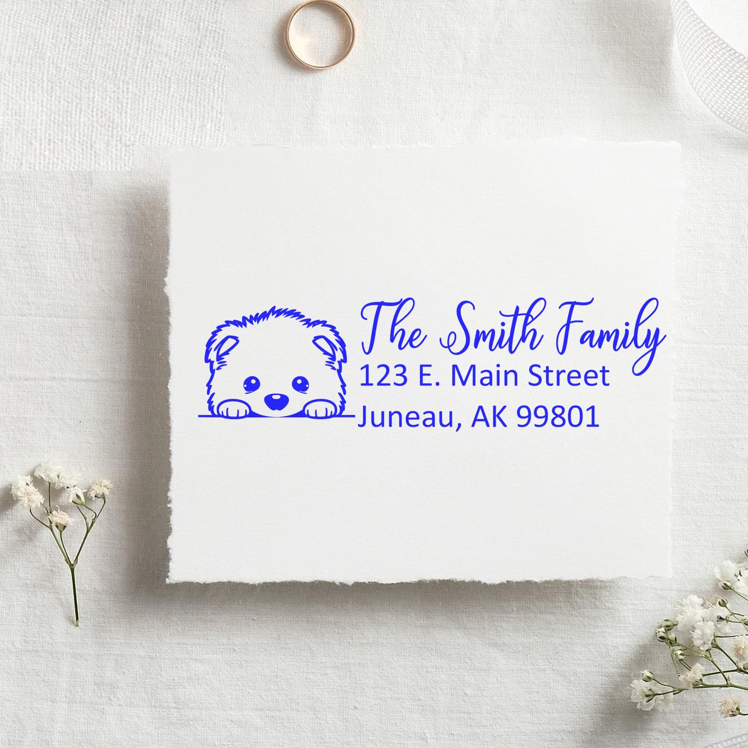 Customized Samoyed Self-Inking Home Address Stamp