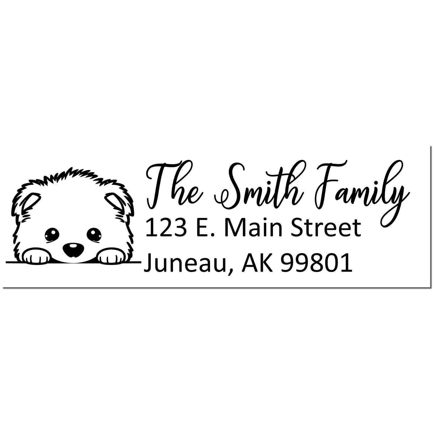 Slim Samoyed Dog Mail Address Stamp