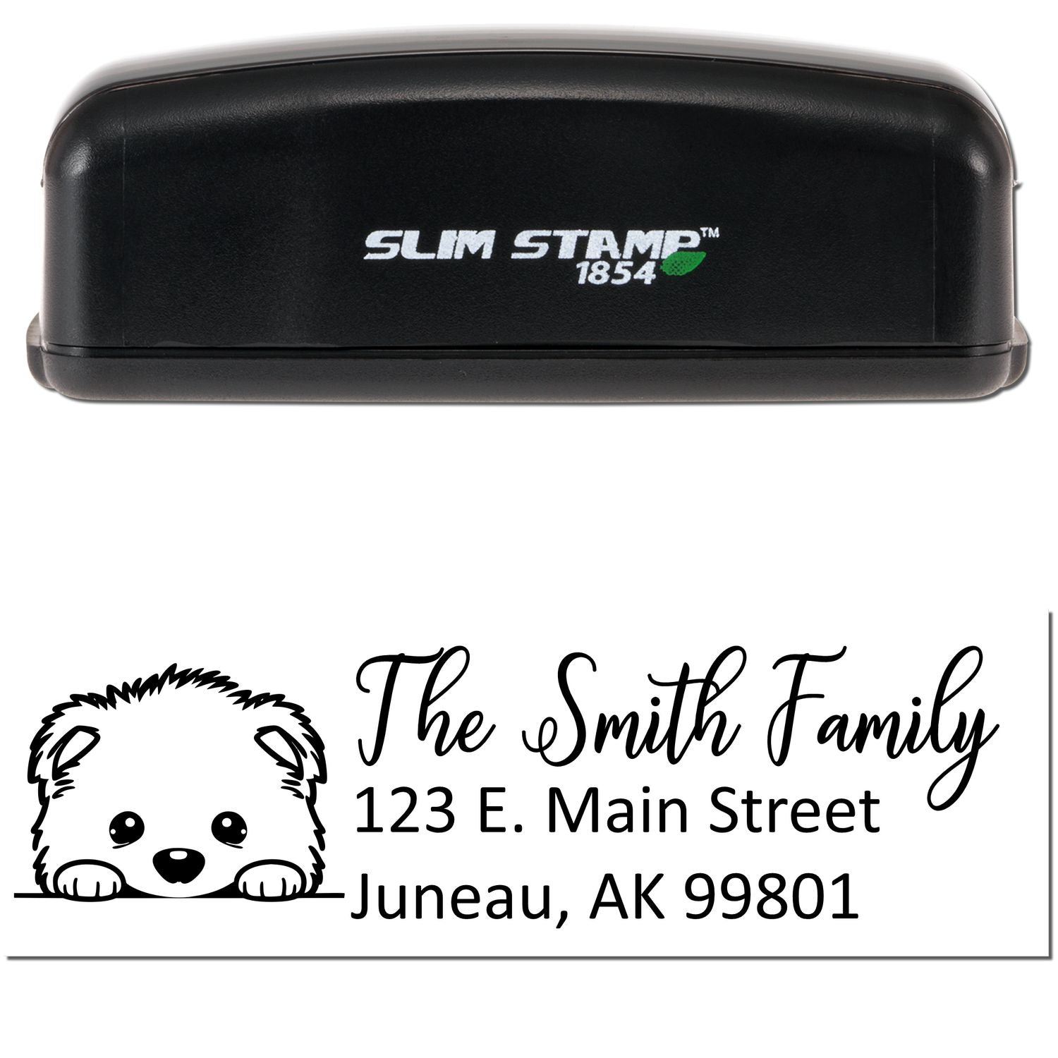 Slim Samoyed Dog Mail Address Stamp