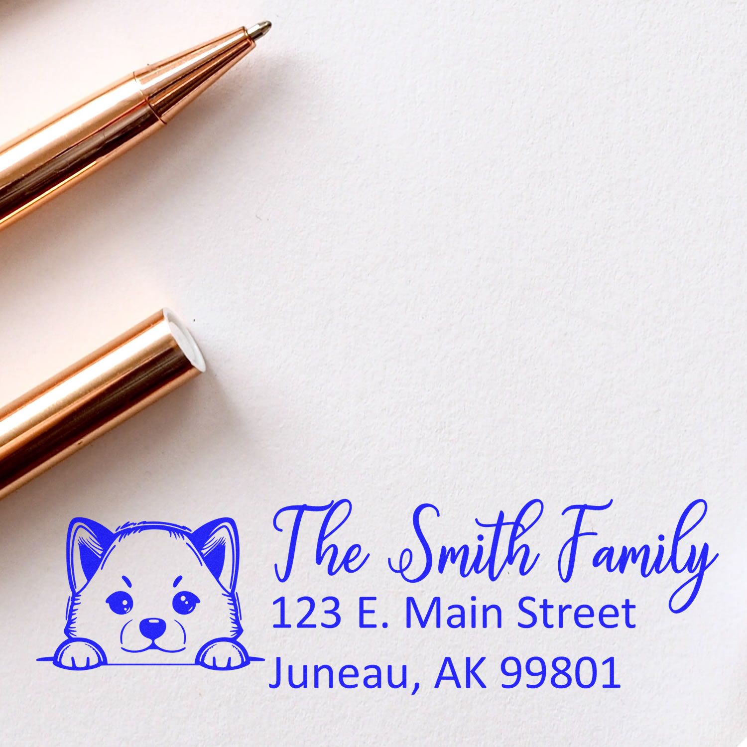 Customized Shiba Inu Self-Inking Home Address Stamp