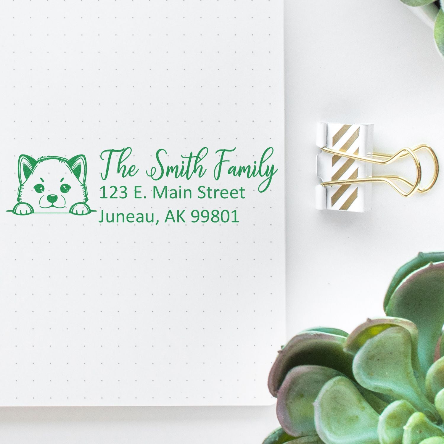 Customized Shiba Inu Self-Inking Home Address Stamp