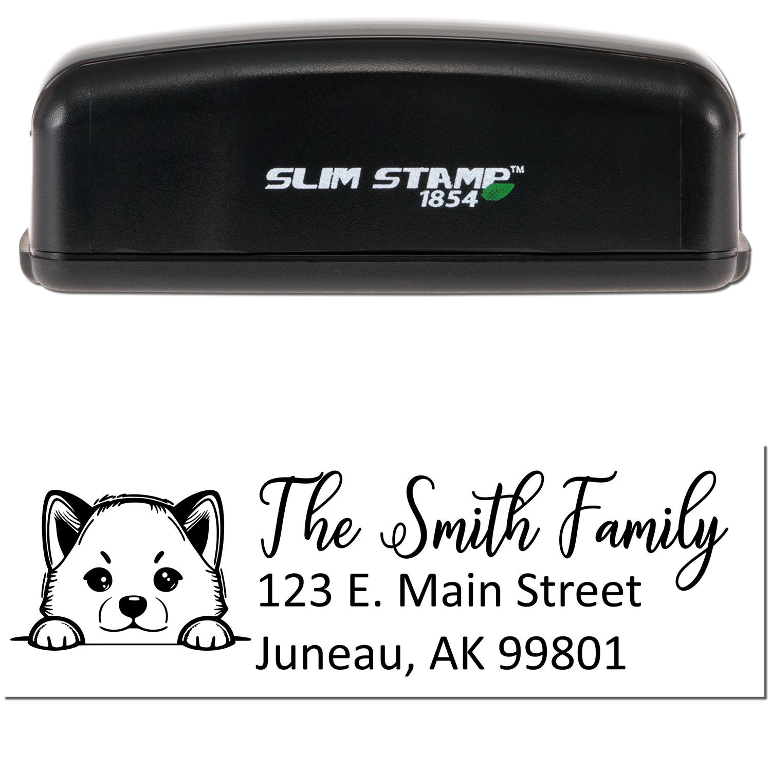 Slim Shiba Inu Dog Mail Address Stamp