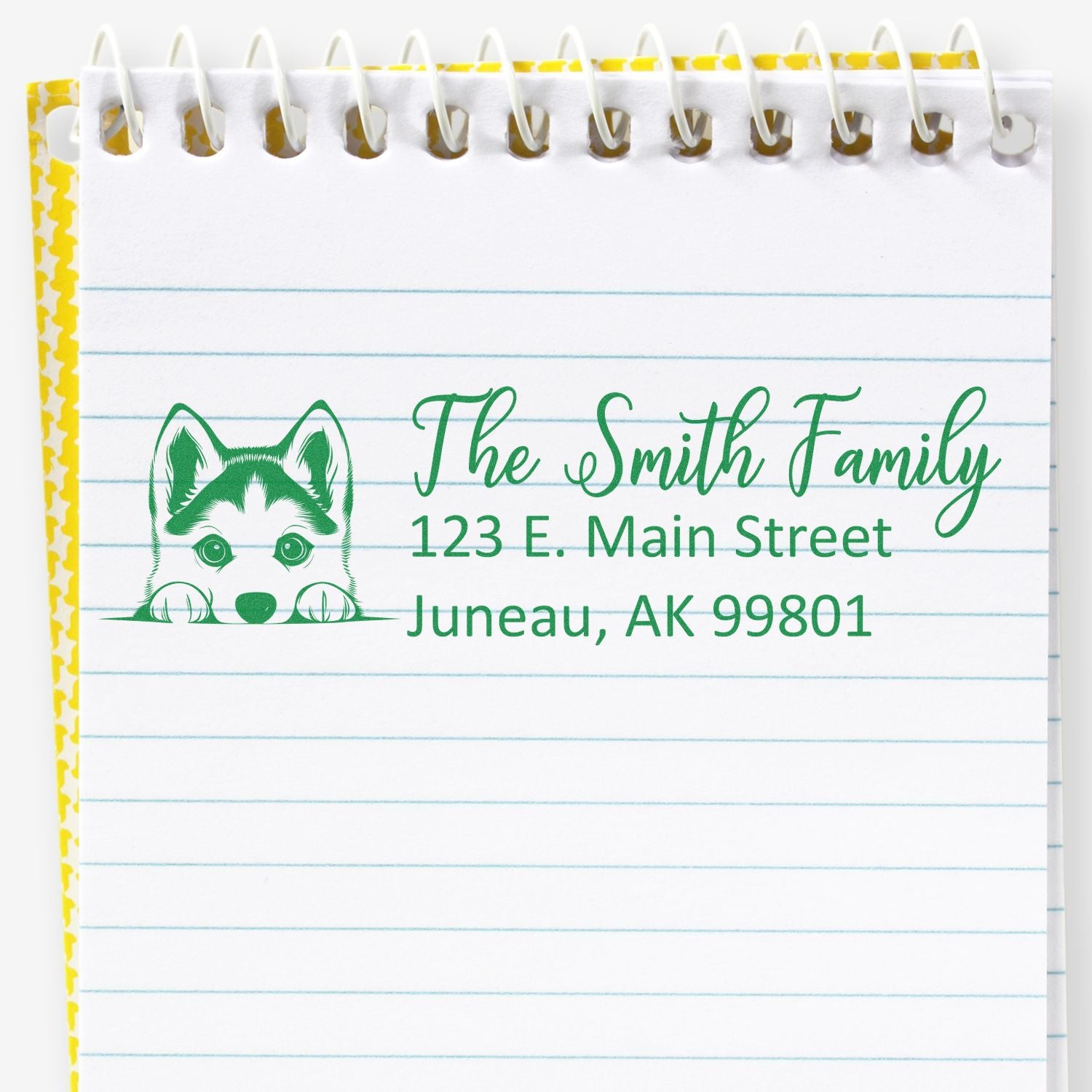 Customized Siberian Husky Self-Inking Home Address Stamp