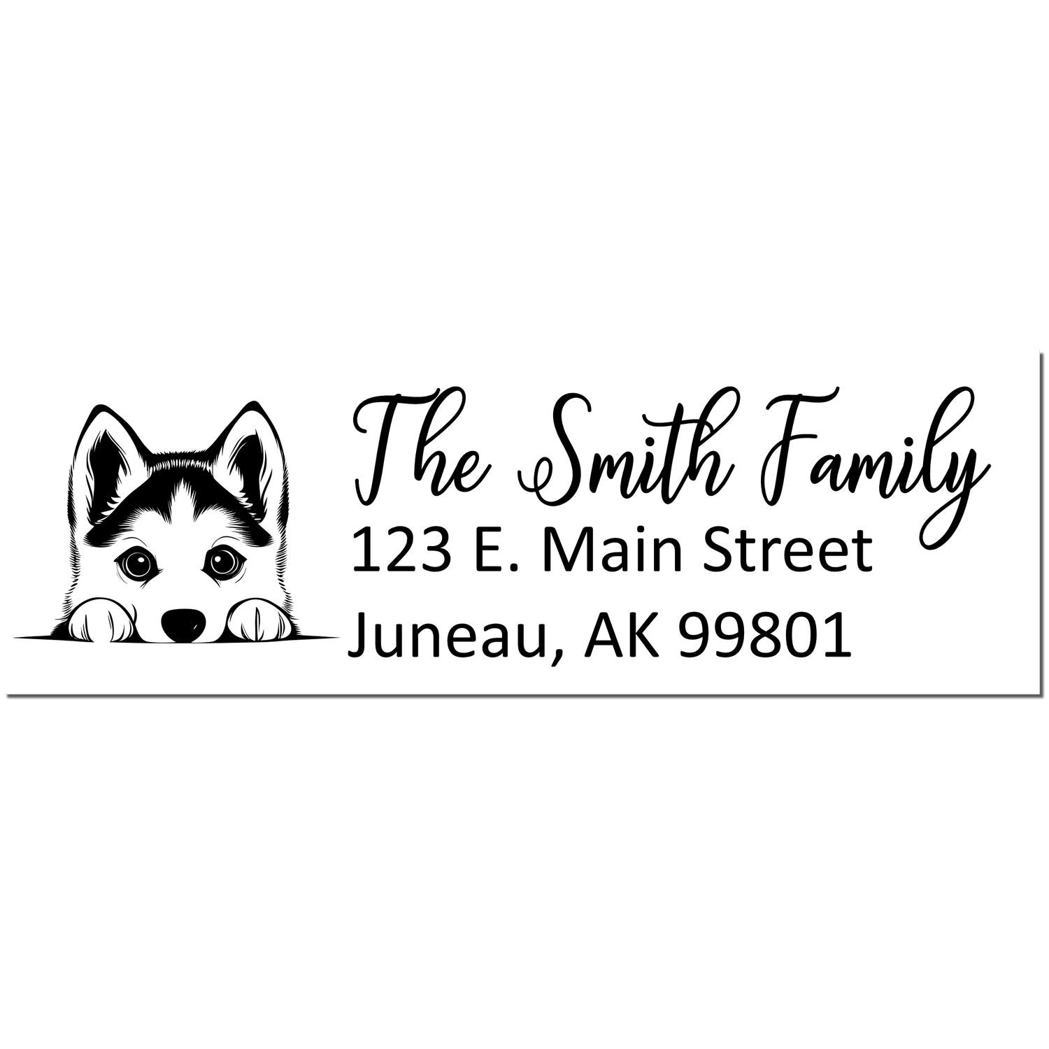 Customized Siberian Husky Self-Inking Home Address Stamp