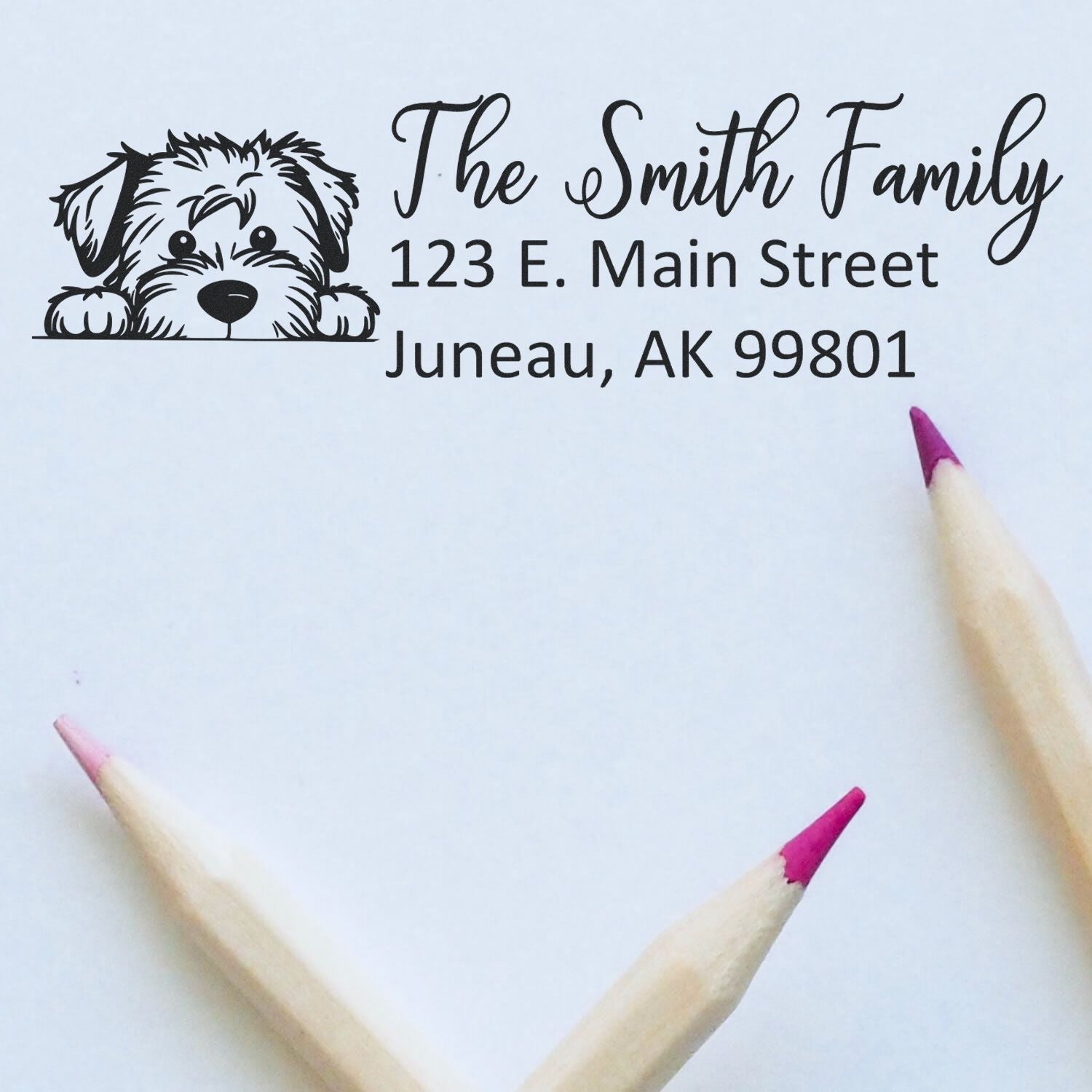 Soft Coated Wheaten Terrier Customized Address Stamp