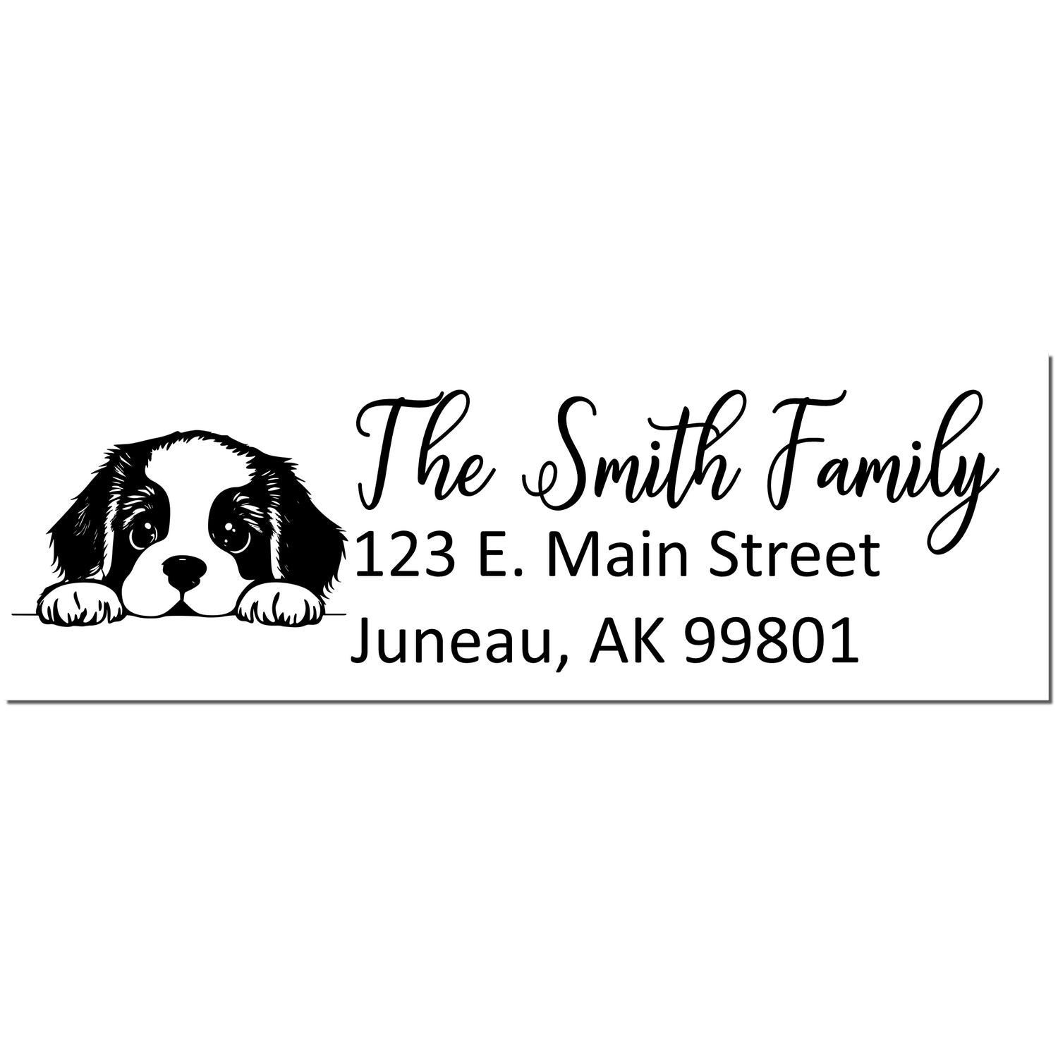 Slim St Bernard Dog Mail Address Stamp