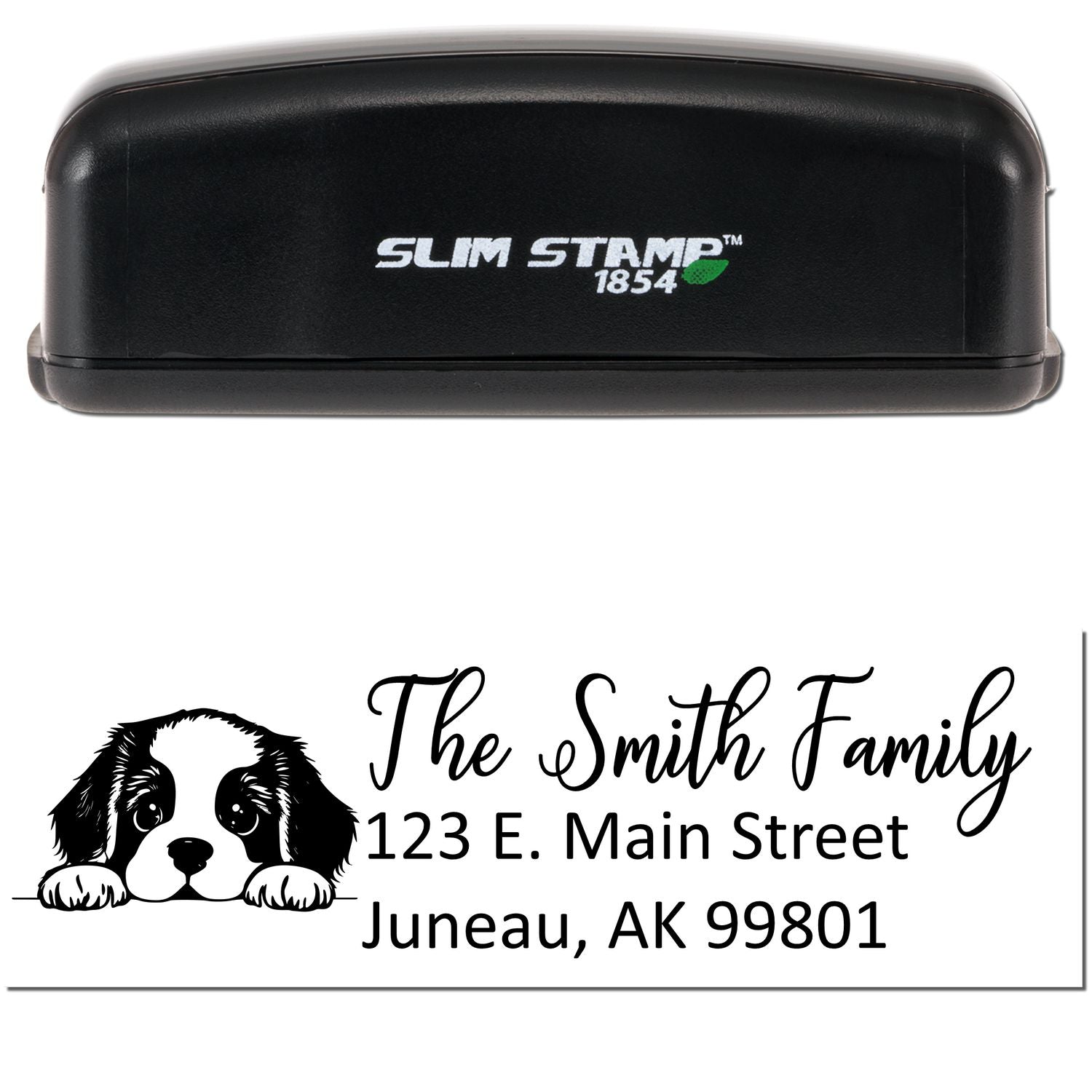 Slim St Bernard Dog Mail Address Stamp