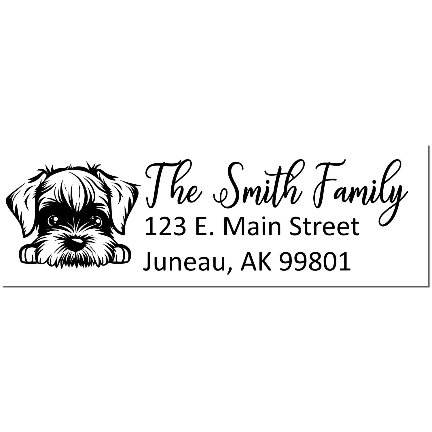 Slim Standard Schnauzer Dog Mail Address Stamp