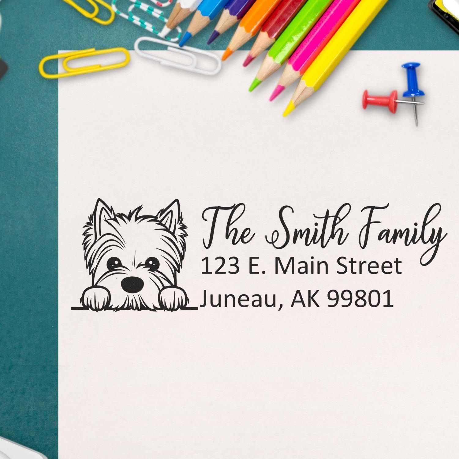 West Highland White Terrier Customized Address Stamp