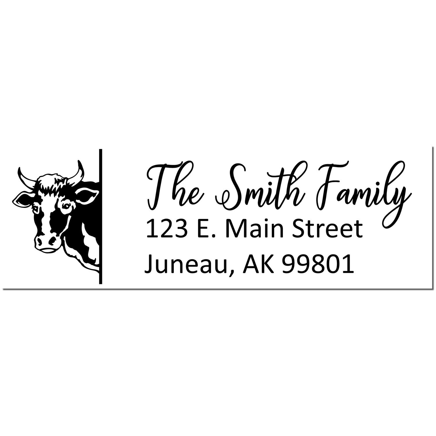 Personalized Cow Mailing Address Stamp