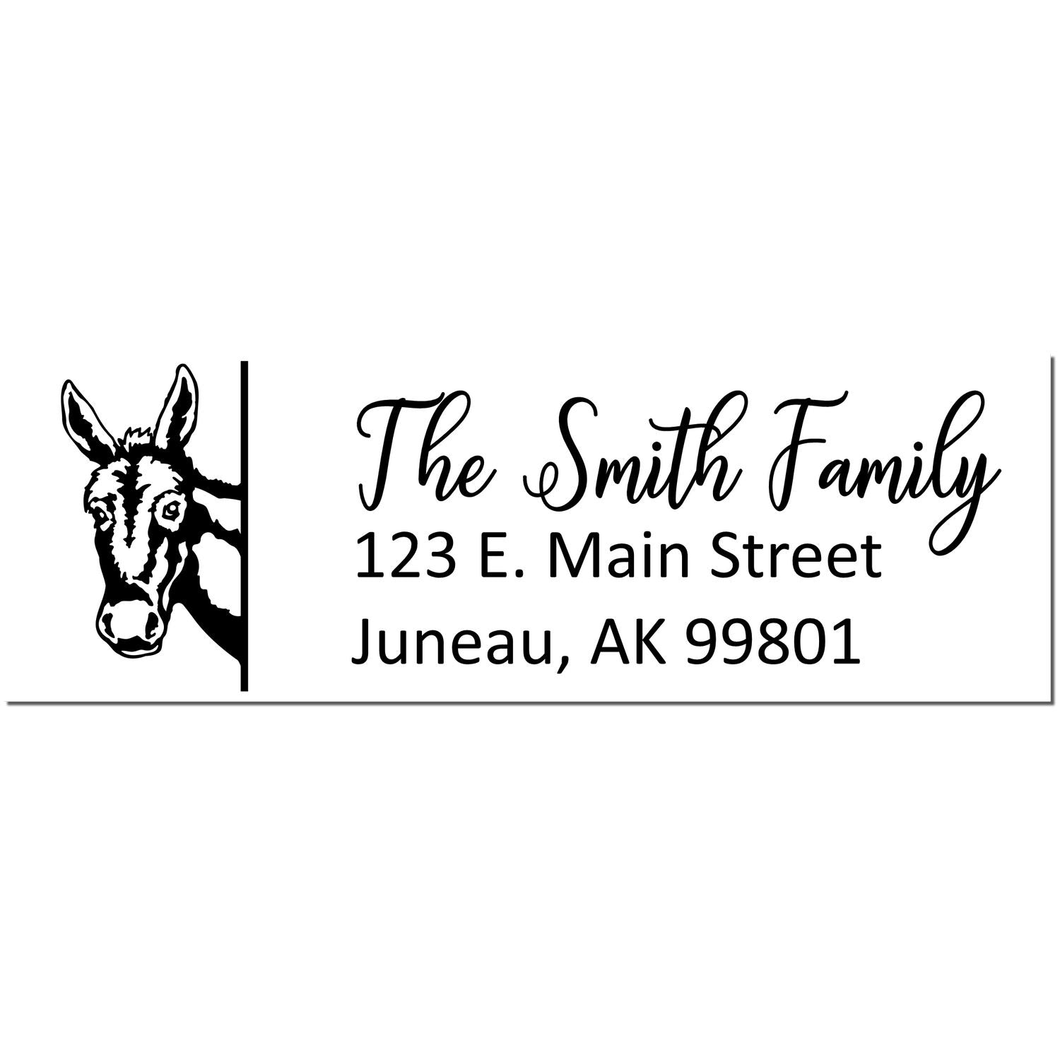 Personalized Donkey Mailing Address Stamp