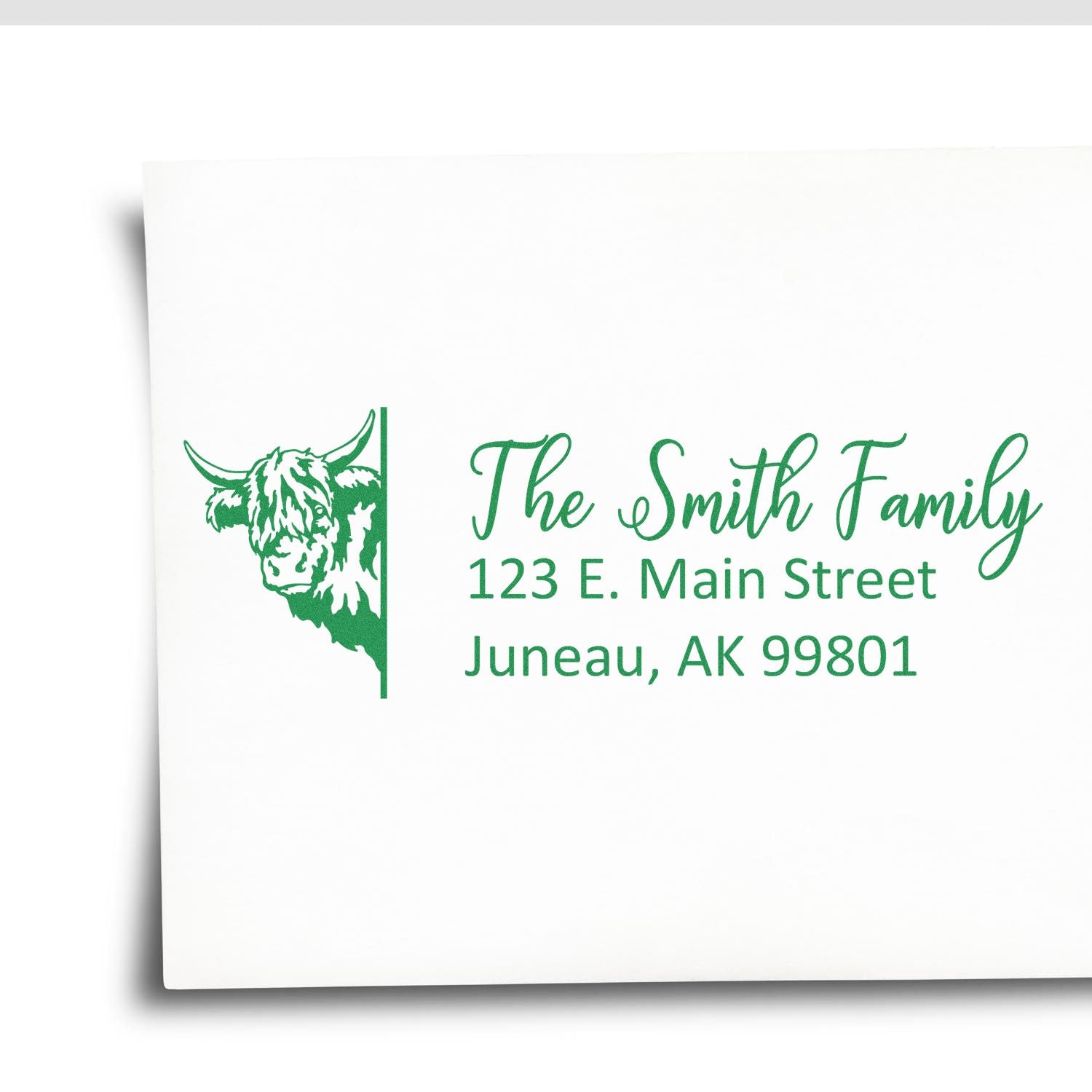 Personalized Highland Cow Mailing Address Stamp