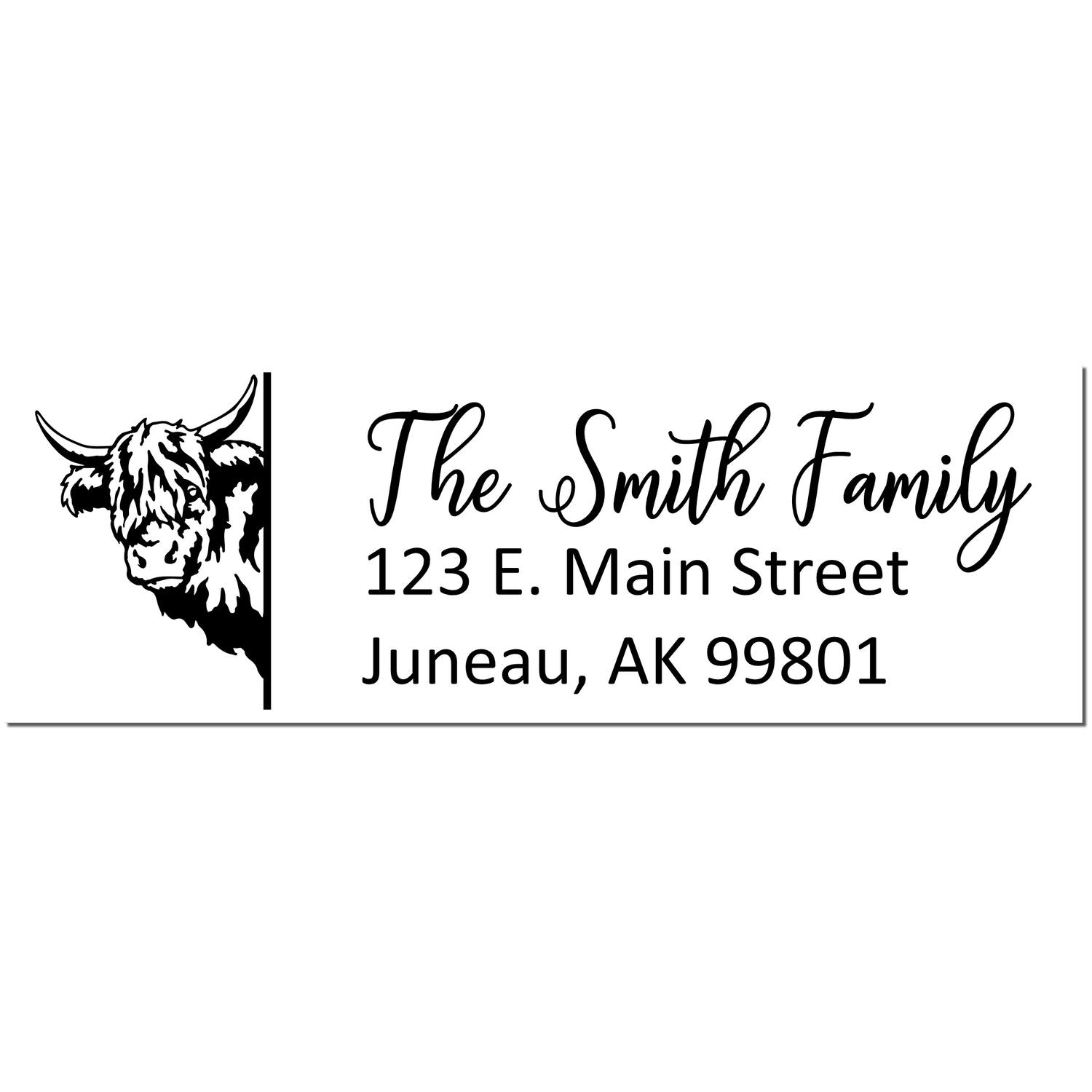 Personalized Highland Cow Mailing Address Stamp